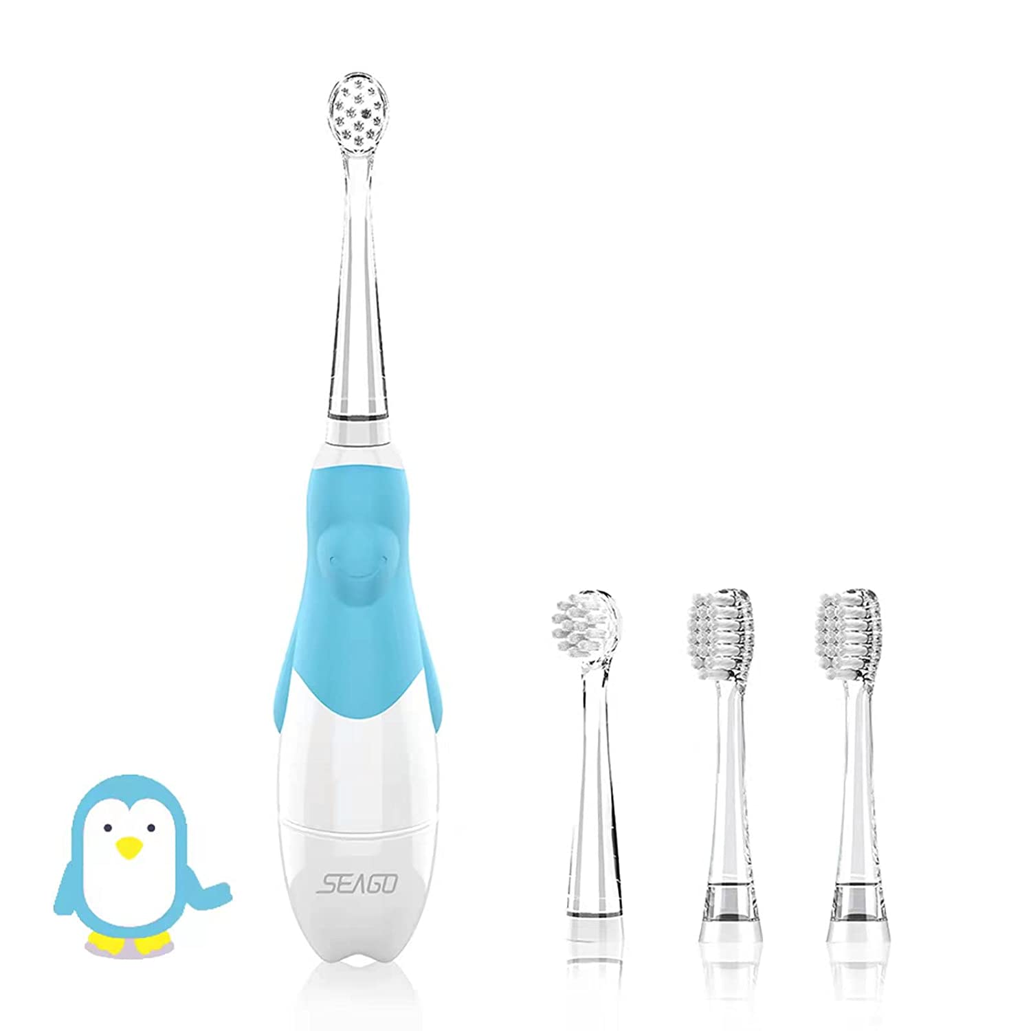 Baby Electric Toothbrush,Sonic Technology Battery Powered Toddler Tooth Brush with Smart LED Timer,W