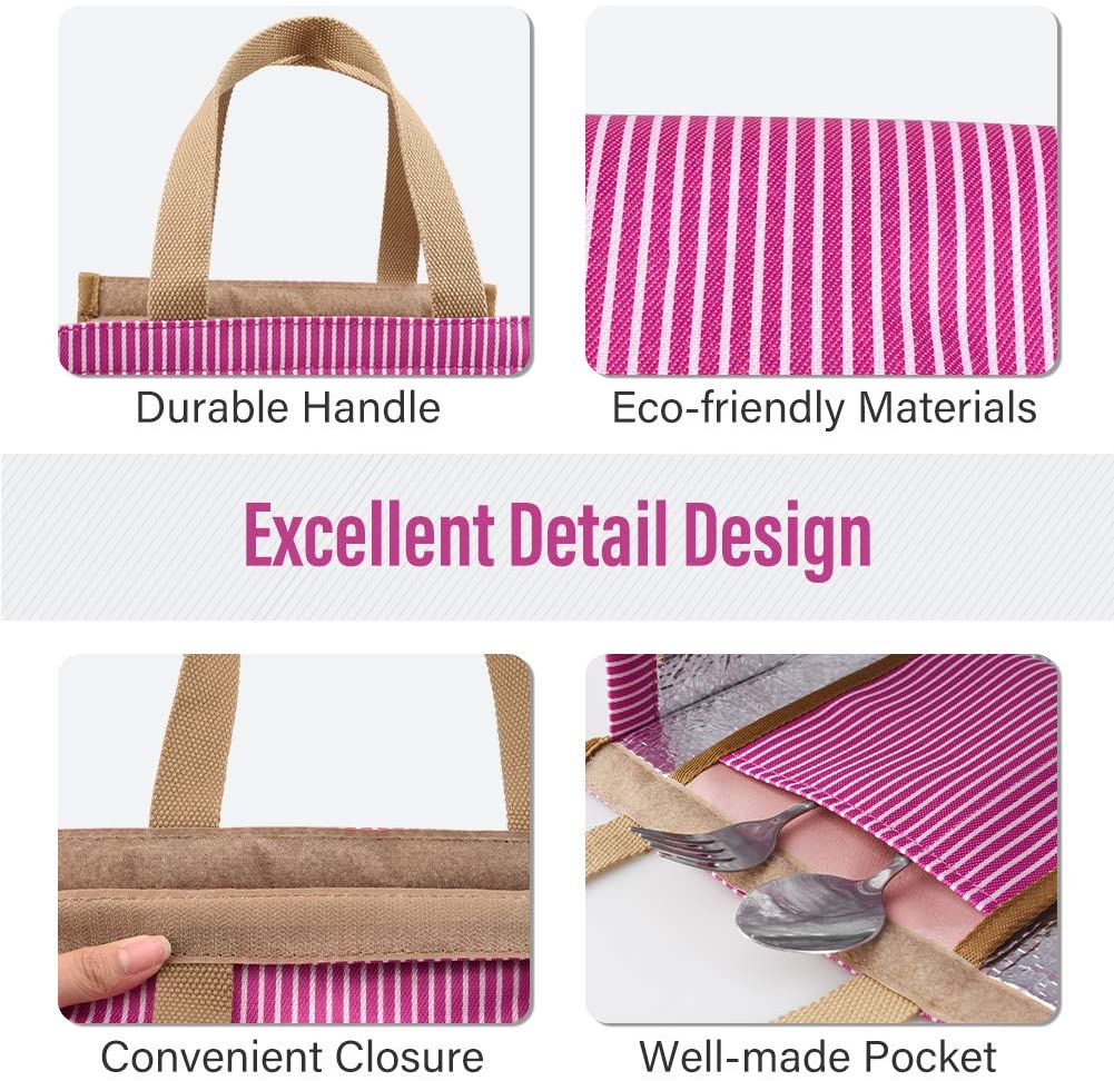 Lunch Bag, VAGREEZ Insulated Lunch Bag Large Waterproof Adult Lunch Tote Bag For Men or Women (Strin