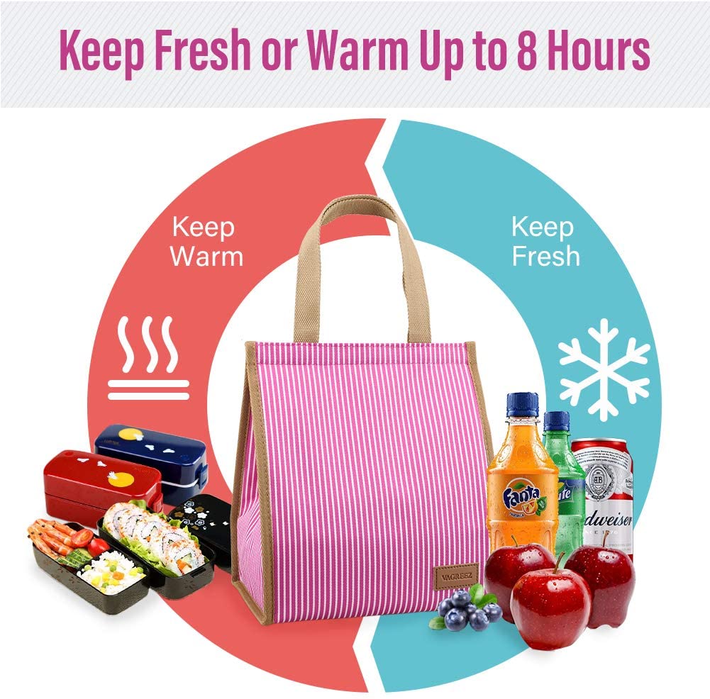 Lunch Bag, VAGREEZ Insulated Lunch Bag Large Waterproof Adult Lunch Tote Bag For Men or Women (Strin