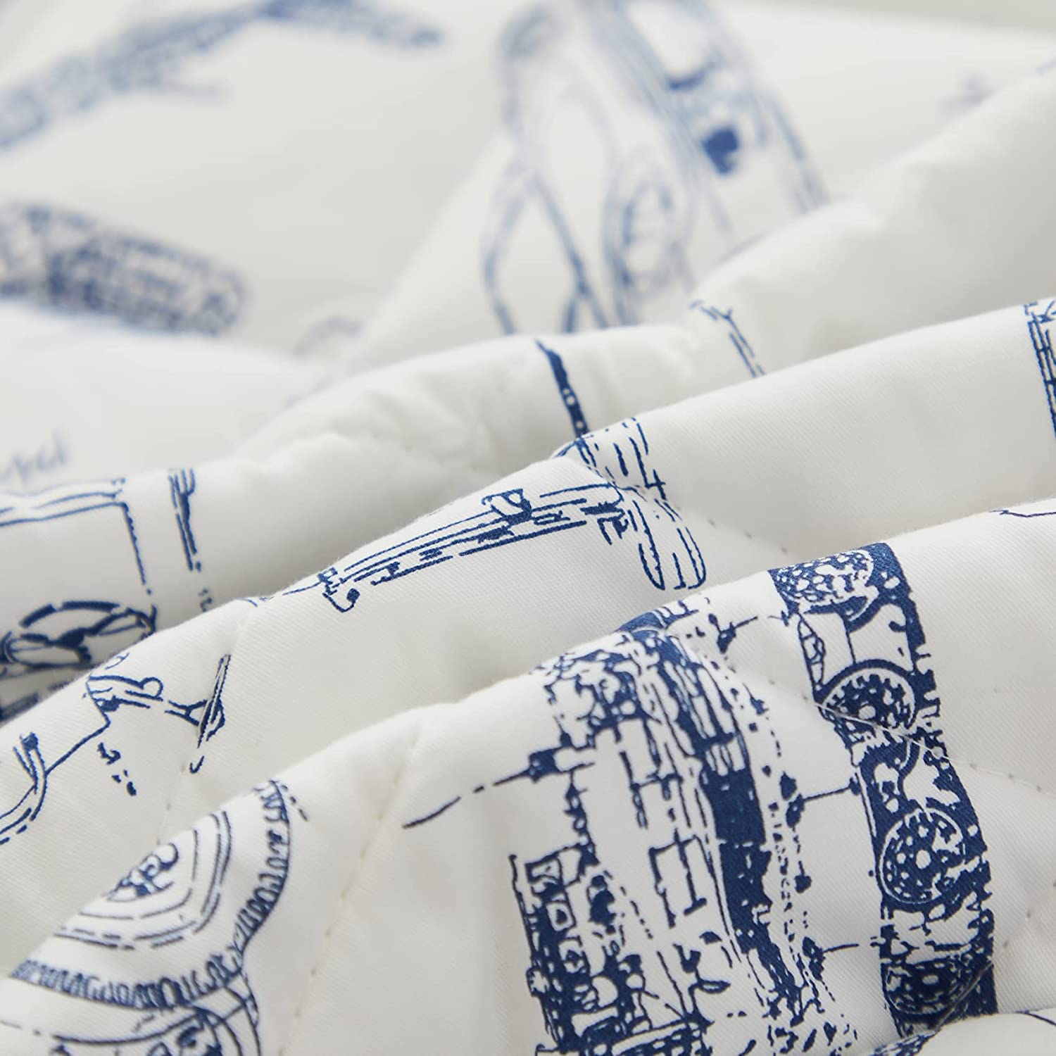 Brandream Cars Truck Toddler Bedding Sets for Boys Bed-in-a-Bag Cotton Comforter Set, 4-Piece Includ