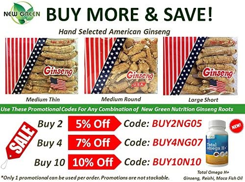 Premium Ginseng Gift Box Set, Ginseng Medium Size Round (8oz), Ginseng Slice (4oz)