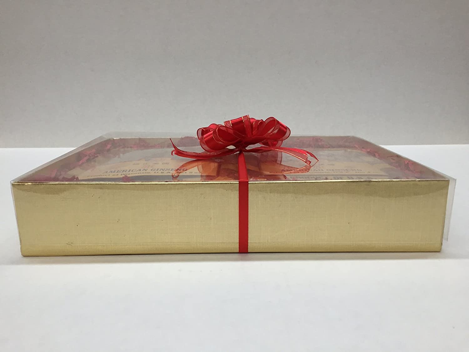 Premium Ginseng Gift Box Set, Ginseng Medium Size Round (8oz), Ginseng Slice (4oz)