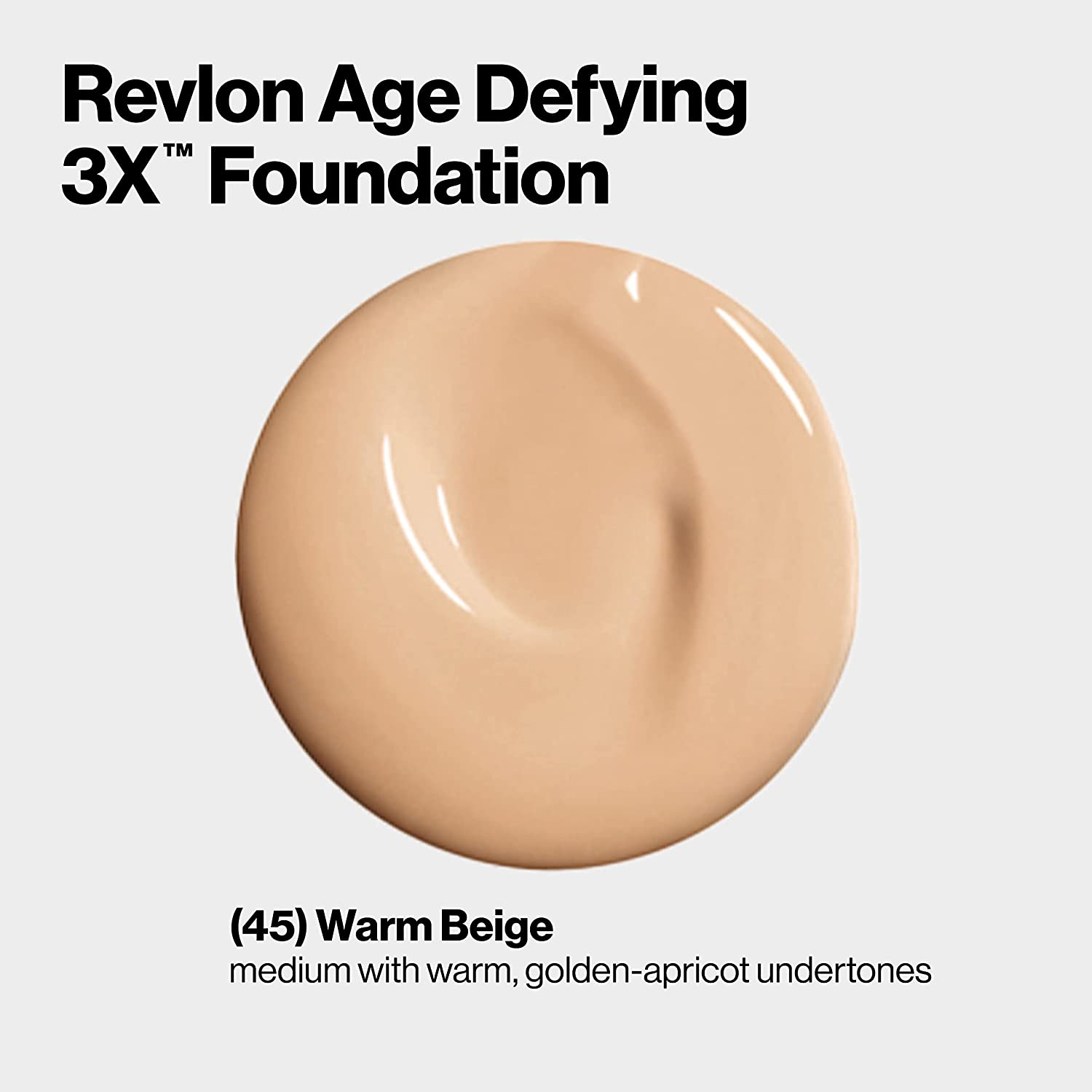 Revlon Age Defying 3X Makeup Foundation, Firming, Lifting and Anti-Aging Medium, Buildable Coverage 