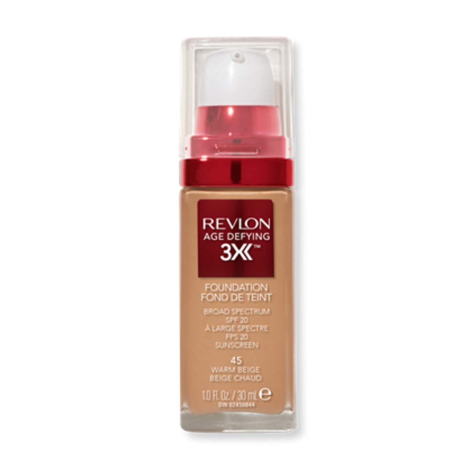 Revlon Age Defying 3X Makeup Foundation, Firming, Lifting and Anti-Aging Medium, Buildable Coverage 