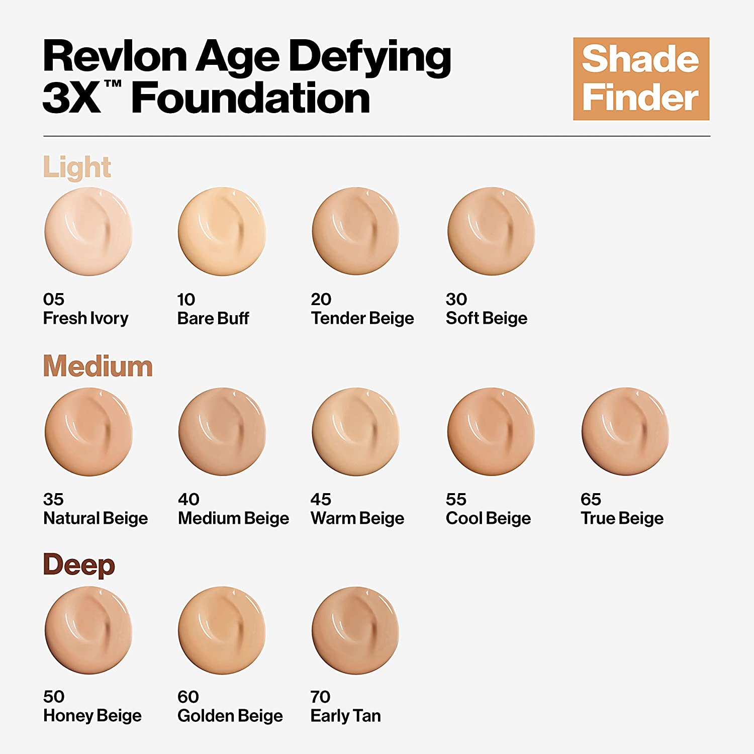 Revlon Age Defying 3X Makeup Foundation, Firming, Lifting and Anti-Aging Medium, Buildable Coverage 