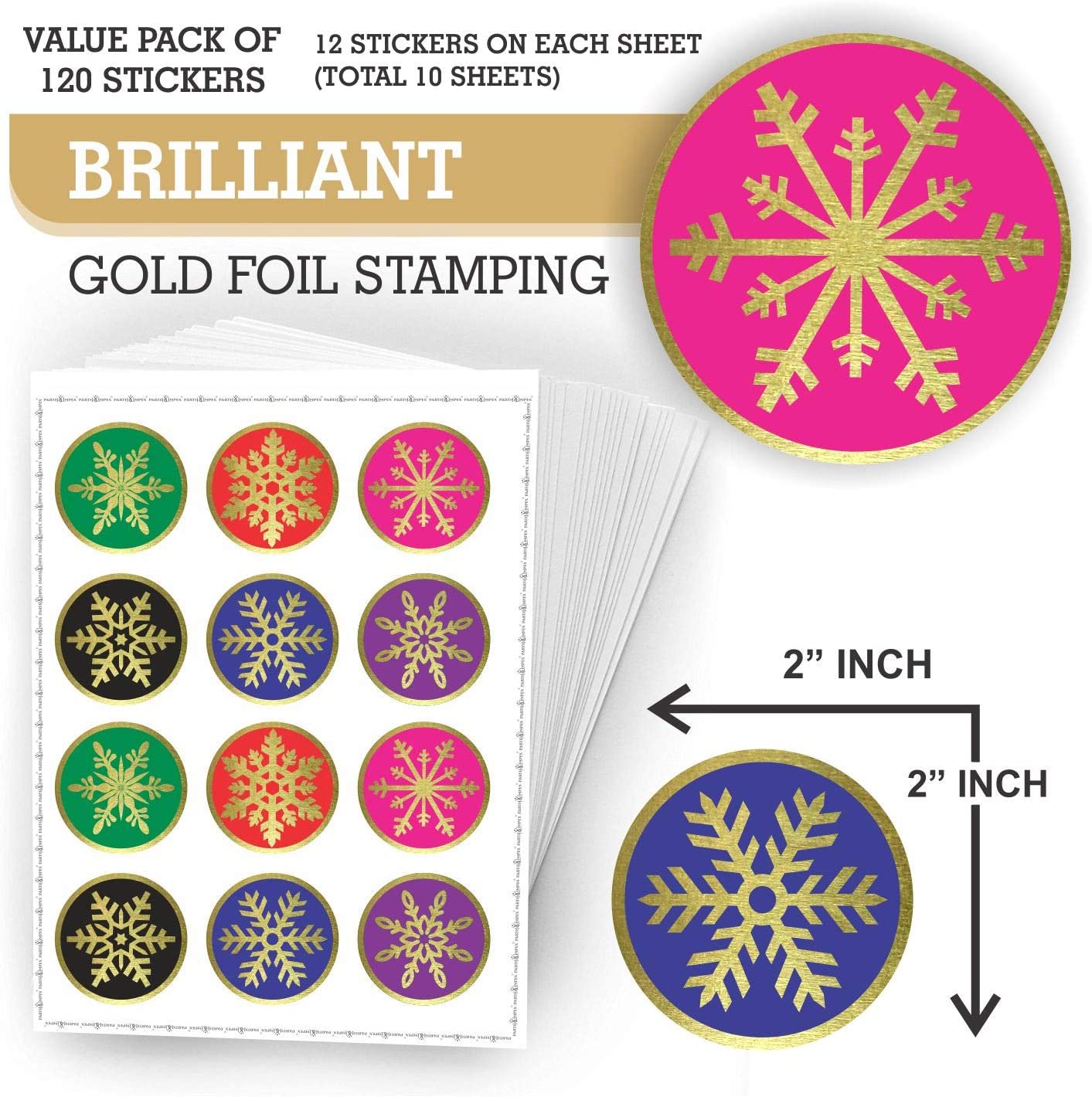 Snowflake Stickers - (Pack of 120) 2