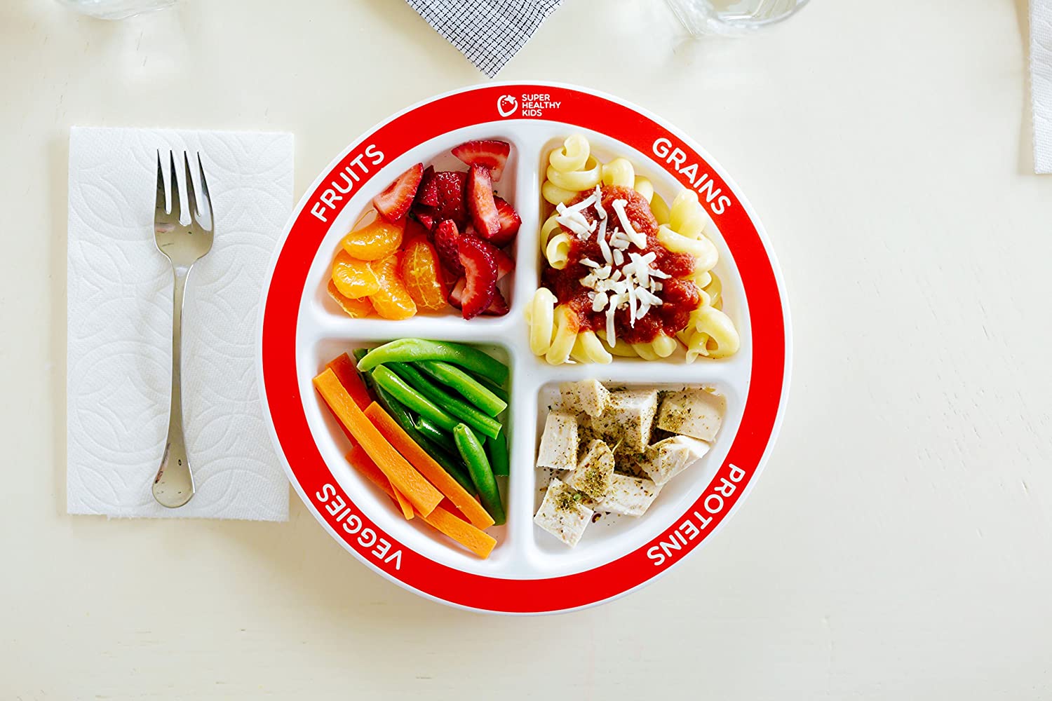 Choose MyPlate Portion Plate for Kids, Toddlers - Kids Nutrition Plates with Dividers from Health Be