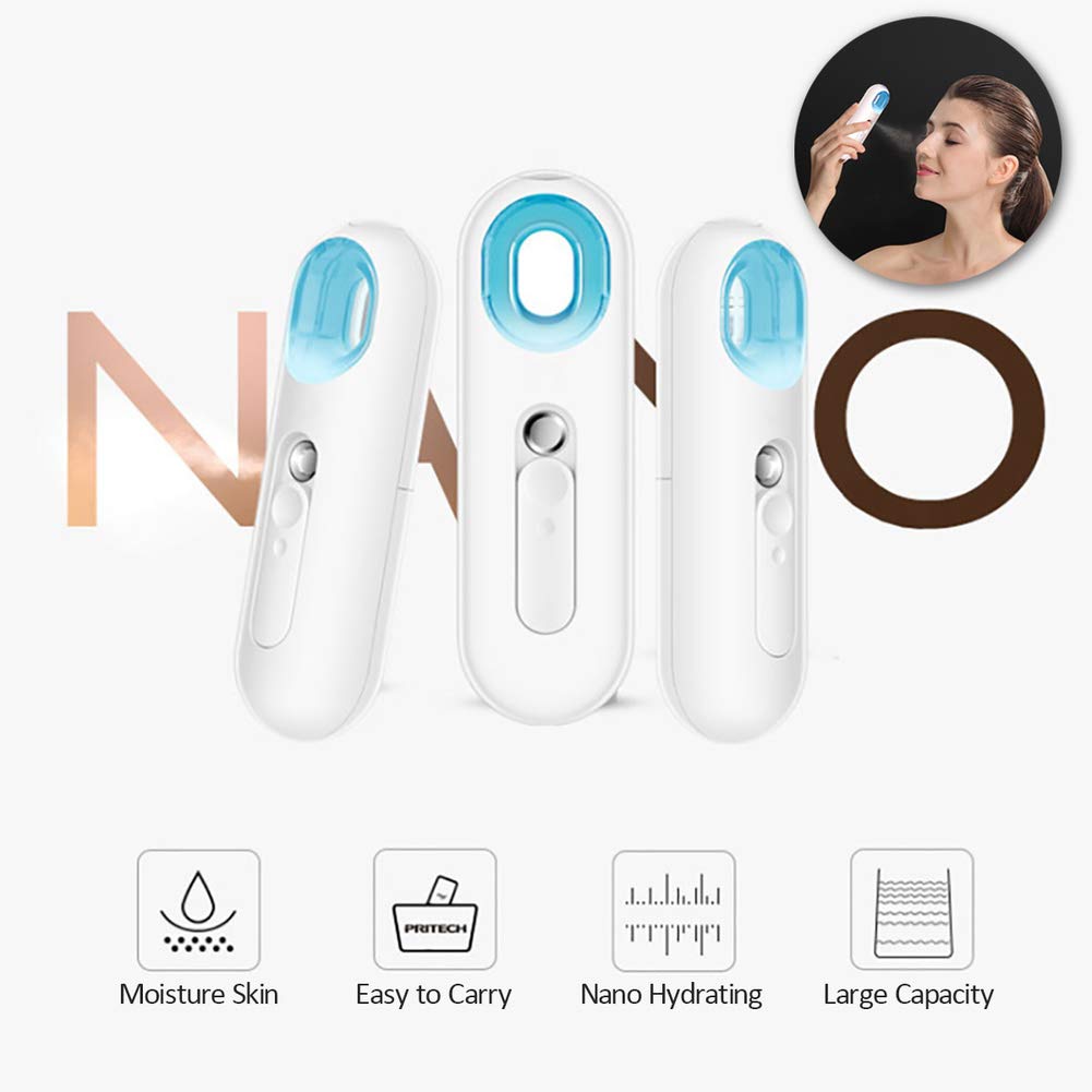 Portable Nano Mist Spray, Handy mini Facial Steamer Moisturizing Sprayer 22ml Spray Cold Spray Beaut