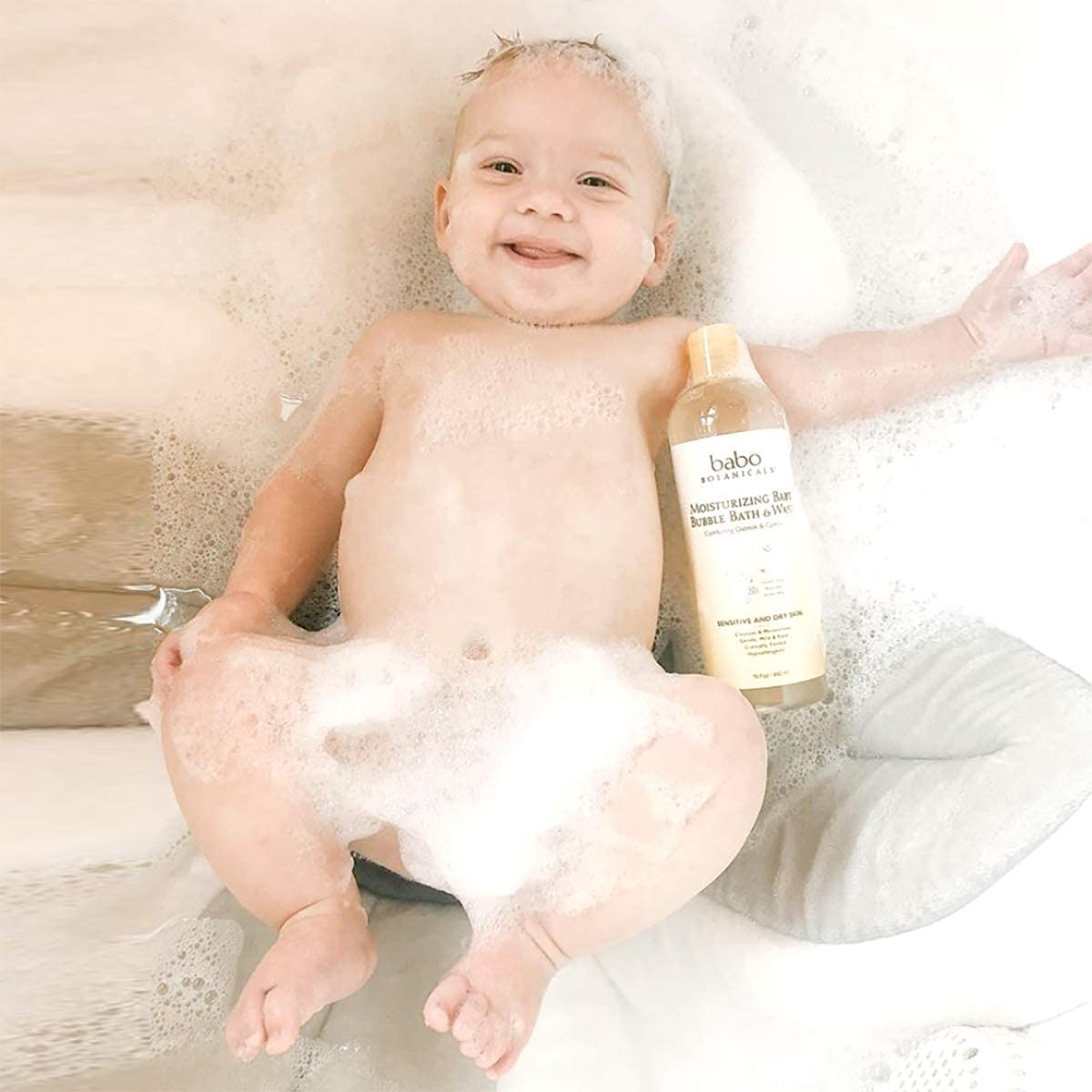 Babo Botanicals Moisturizing Plant-Based 2-in-1 Bubble Bath & Wash - with Organic Calendula & Natura