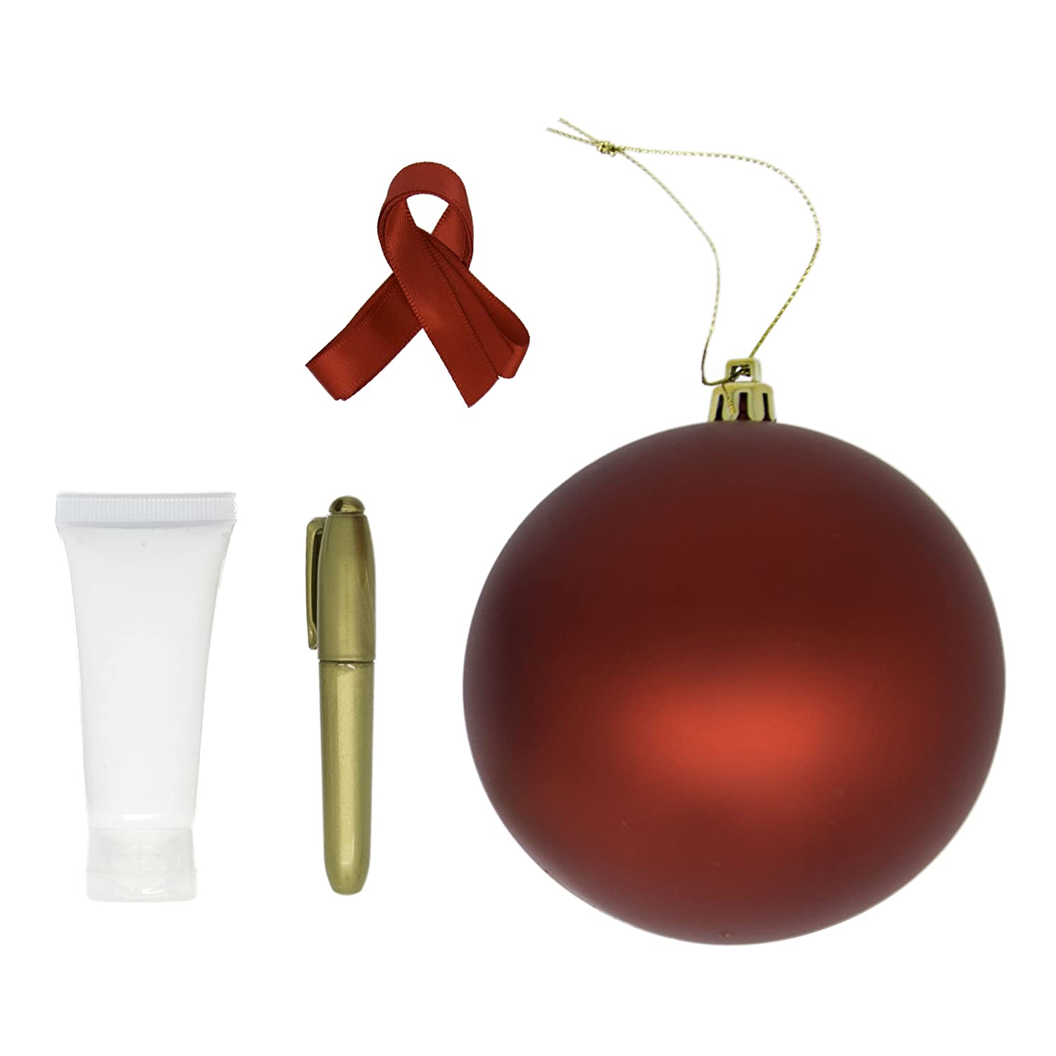 Pearhead Babyprints DIY No Bake Handprint or Footprint Holiday Ball Ornament, Red