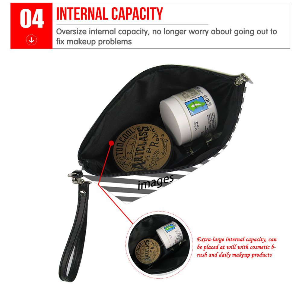 HUGS IDEA Funny Mouse Print Toiletry Bag Travel Shopping PU Leather Waterproof Cosmetic Pouch