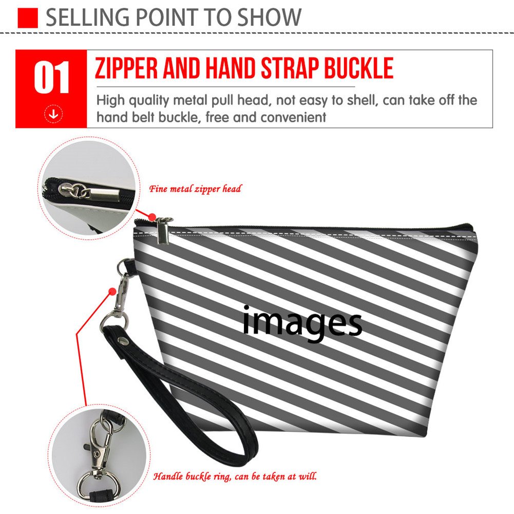 HUGS IDEA Funny Mouse Print Toiletry Bag Travel Shopping PU Leather Waterproof Cosmetic Pouch