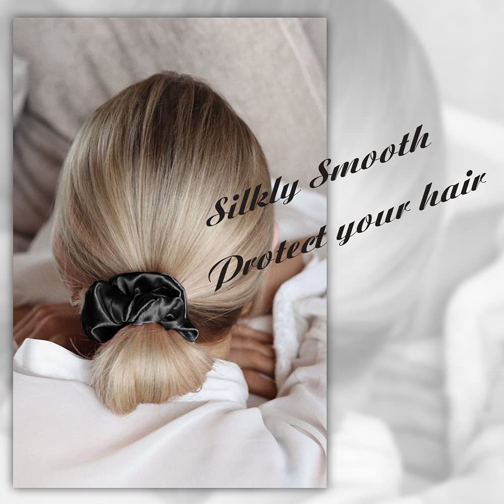 OLESILK 100% Silk-Scrunchie for Women, Silk-Hair-Scrunchies for Curly Hair, Silk Hair Ties, Elastics