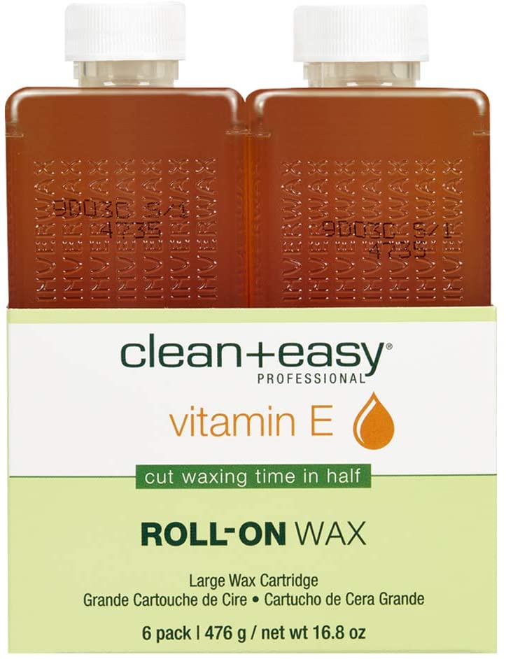 Clean & Easy Vit E Roll-On Wax 6-pack Large Vitamin E, Net Wt. 16.8 oz