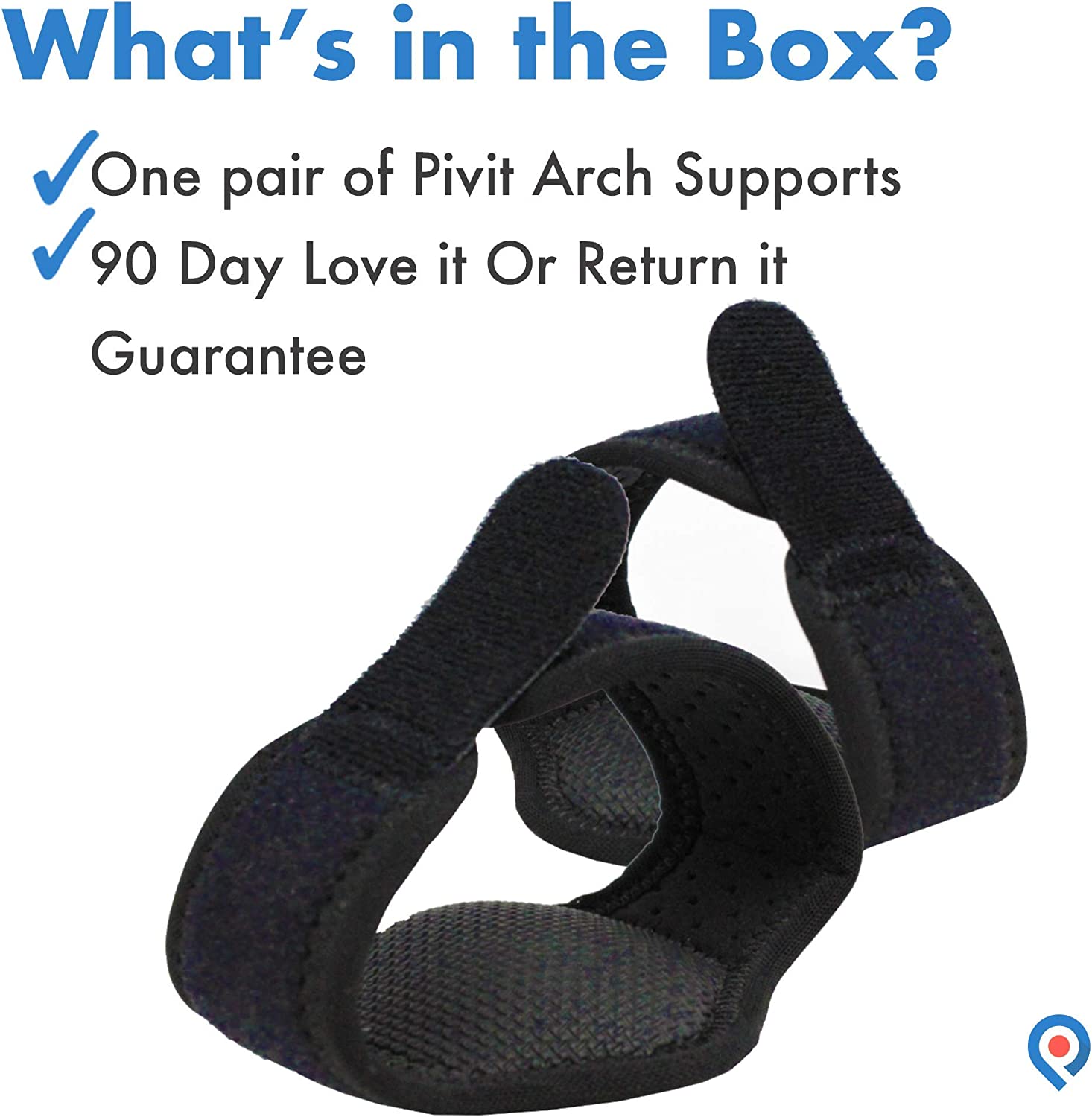 Pivit Arch Support Brace | Pair | Plantar Fasciitis Gel Strap for Men, Woman | Orthotic Compression 