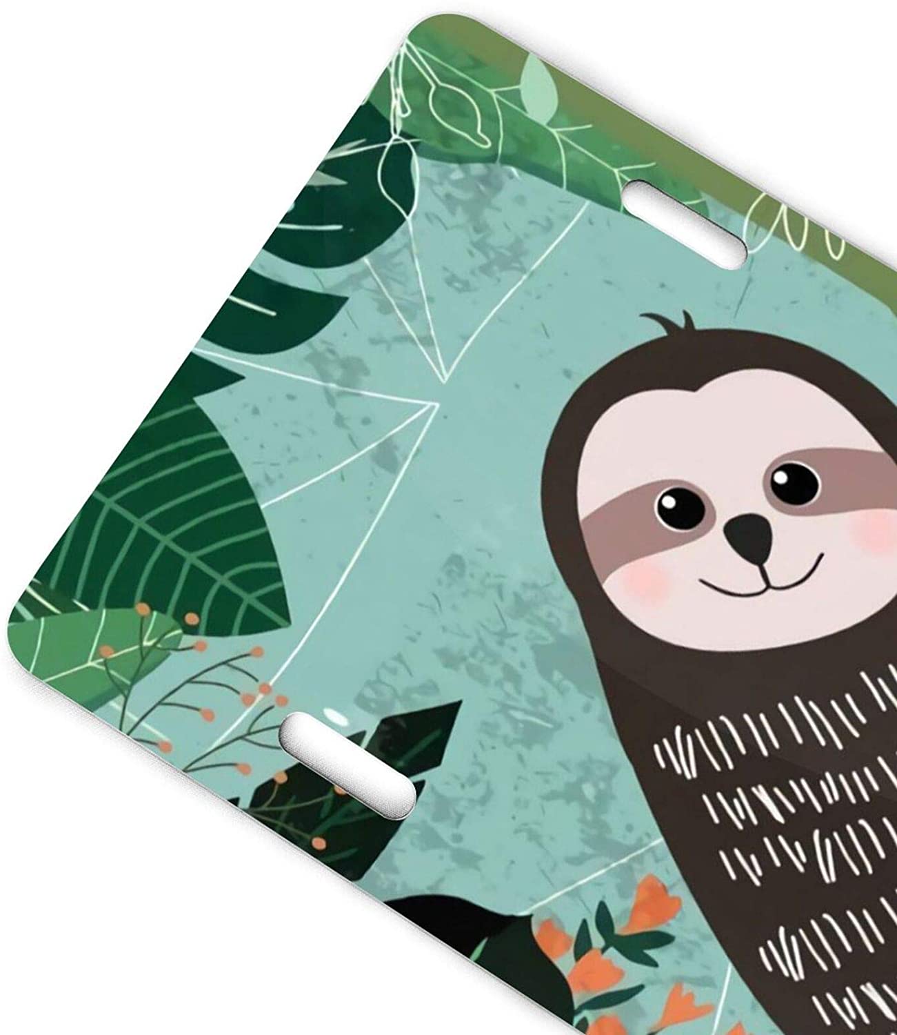 Sloth Baby License Plate Frame Aluminum Metal Covers,Metal Novelty Car Plate for Women Girls Men Boy