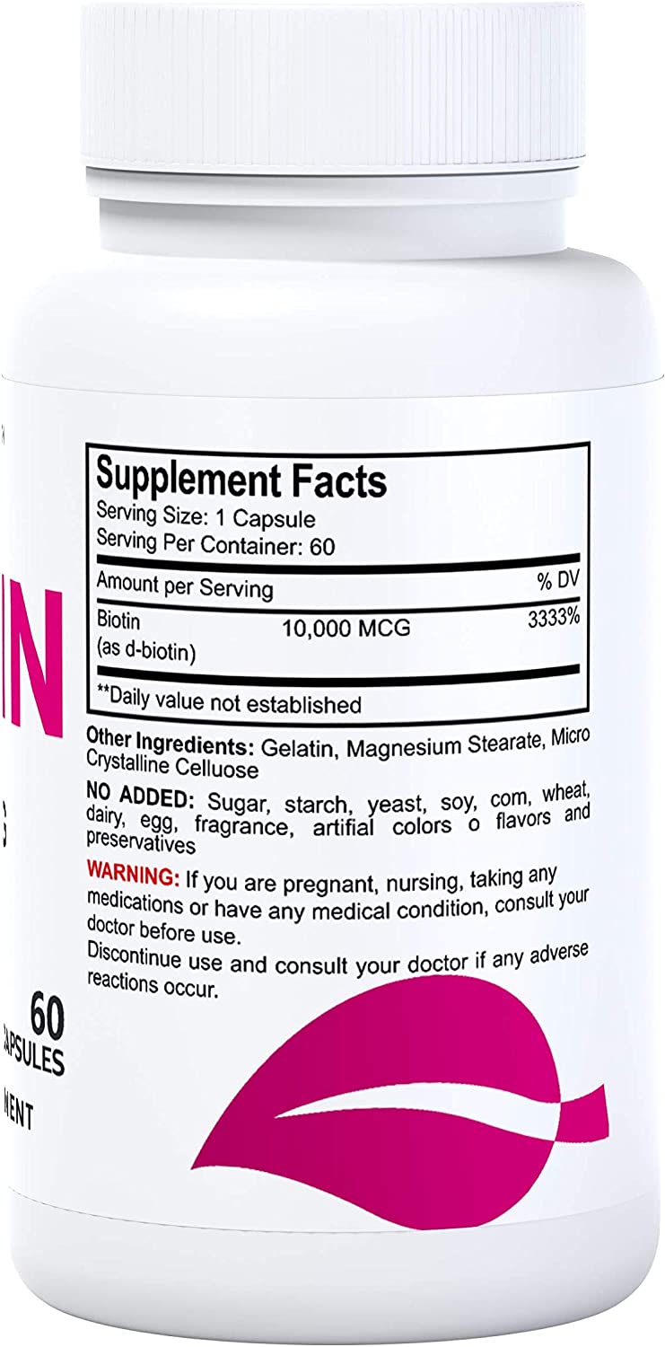 Suplemento de biotina - Pastillas para la caída del Cabello - Crecimiento del Cabello – Crecimien