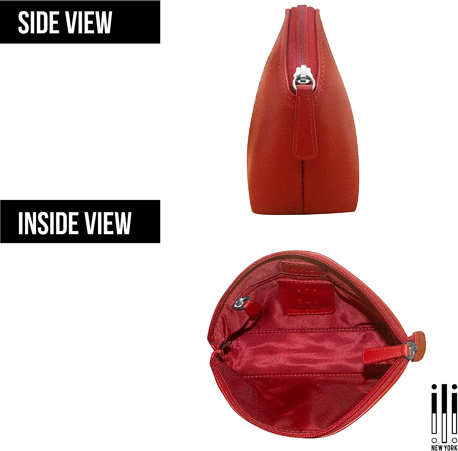 ili New York 6480 Leather Cosmetic Makeup Case