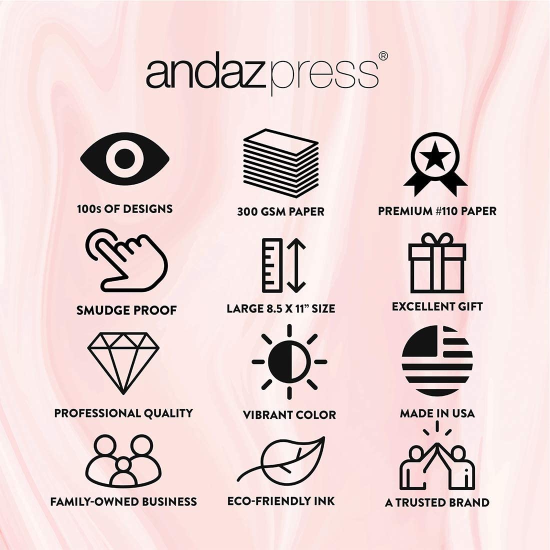 Andaz Press Wedding Party Signs, Faux Rose Gold Glitter with Florals, 8.5x11-inch, Beer & Wine Bar S