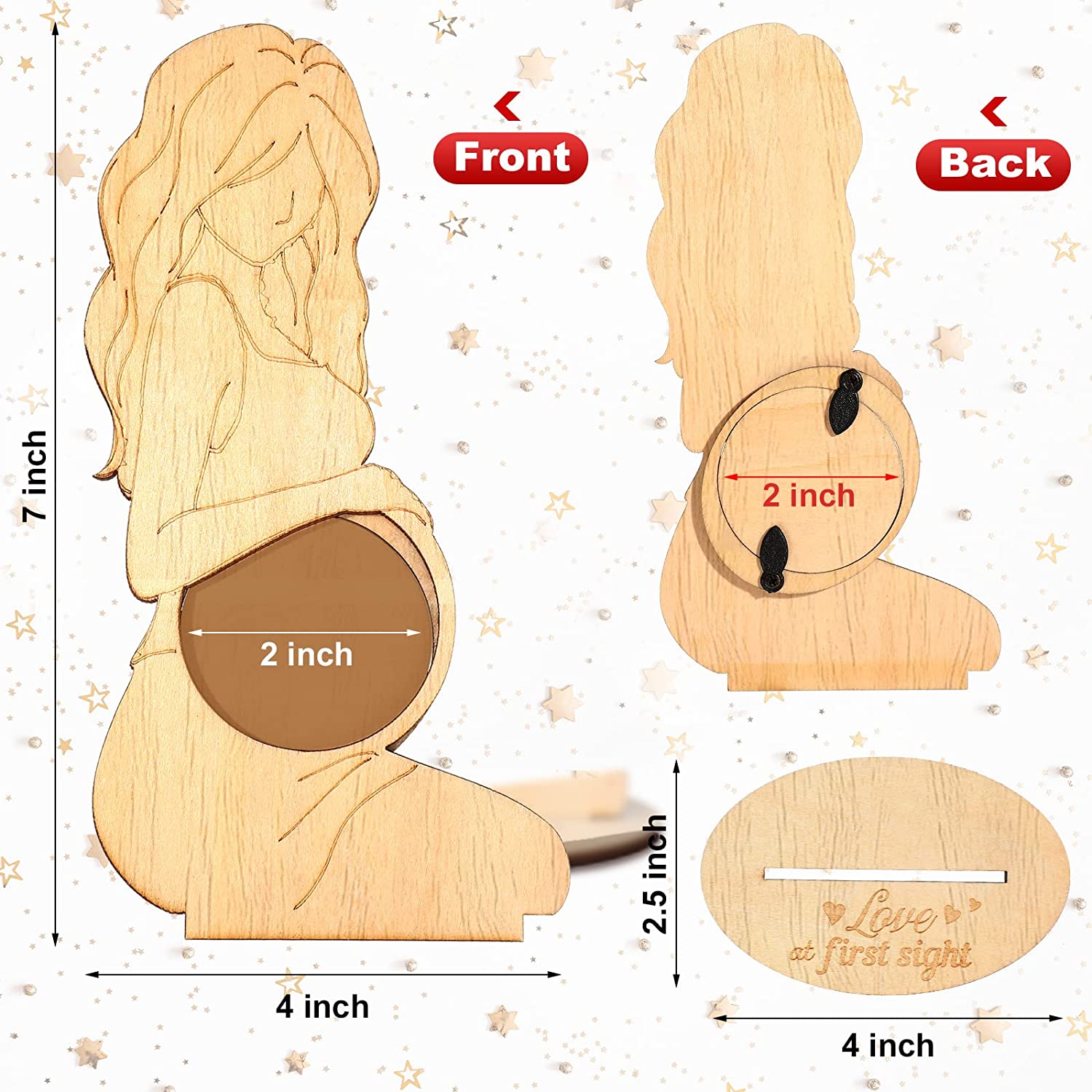 3 Pieces Christmas Pregnant Women Gifts Ideas Ultrasound Picture Frame Pregnancy Keepsake Photo Fram