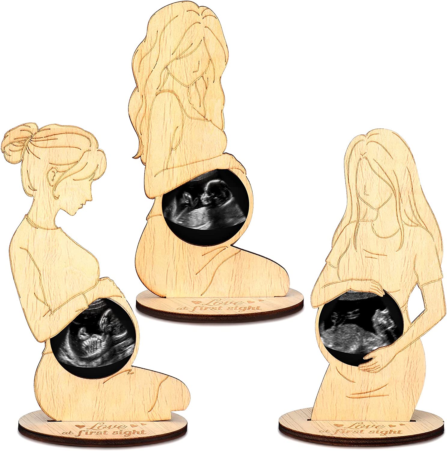 3 Pieces Christmas Pregnant Women Gifts Ideas Ultrasound Picture Frame Pregnancy Keepsake Photo Fram