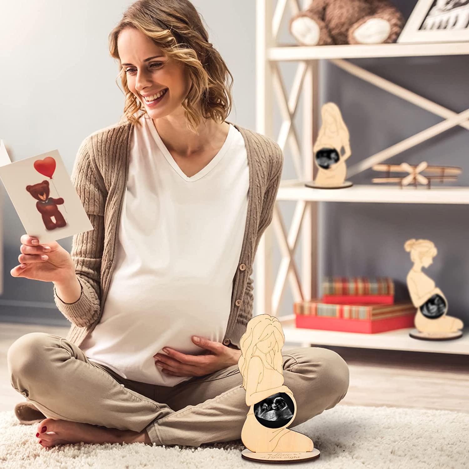 3 Pieces Christmas Pregnant Women Gifts Ideas Ultrasound Picture Frame Pregnancy Keepsake Photo Fram