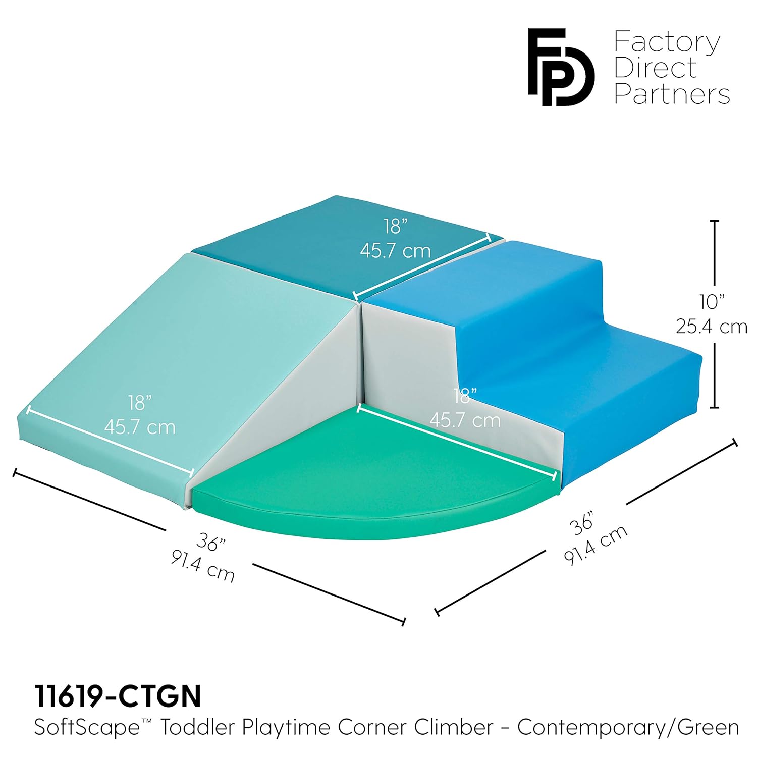 Factory Direct Partners SoftScape Toddler Playtime Corner Climber, Indoor Active Play Structure for 