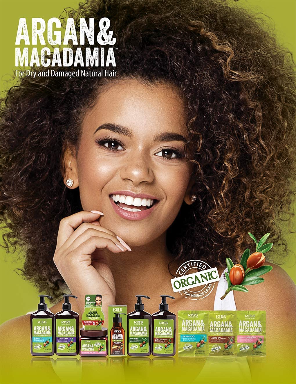 Kiss Argan & Macademia Reparative Hair Oil Serum 100mL (3.38 US fl.oz.)