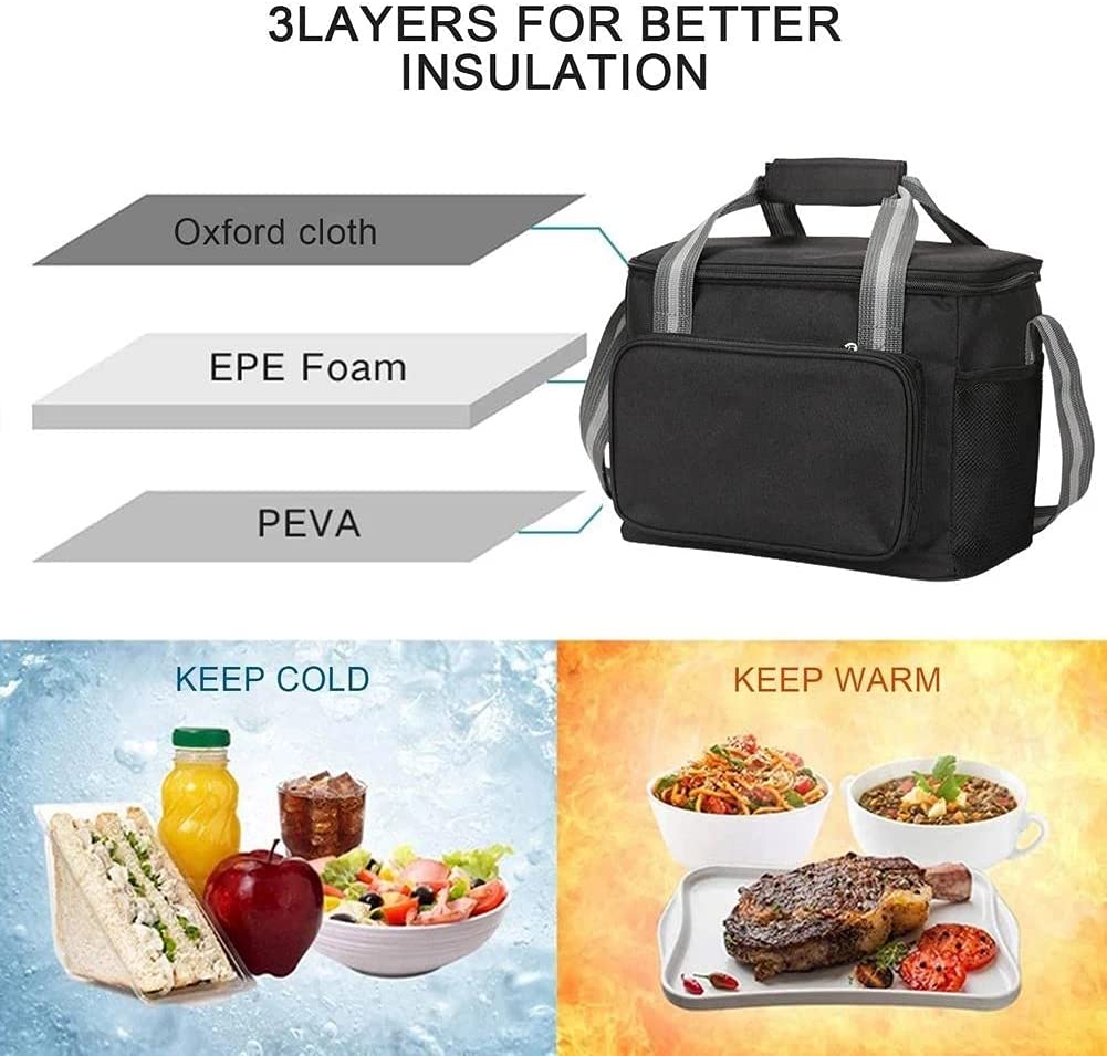 JYDQM Upgrade Portable Lunch Thermal Insulated Bag Outdoor Keep Frozen or Warm Refrigerator Handbag 