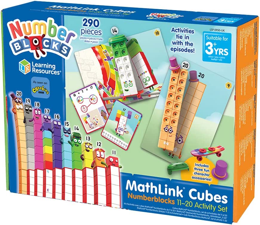 Learning Resources MathLink Cubes Numberblocks 11-20 Activity Set, 30 Numberblocks Activities Linked