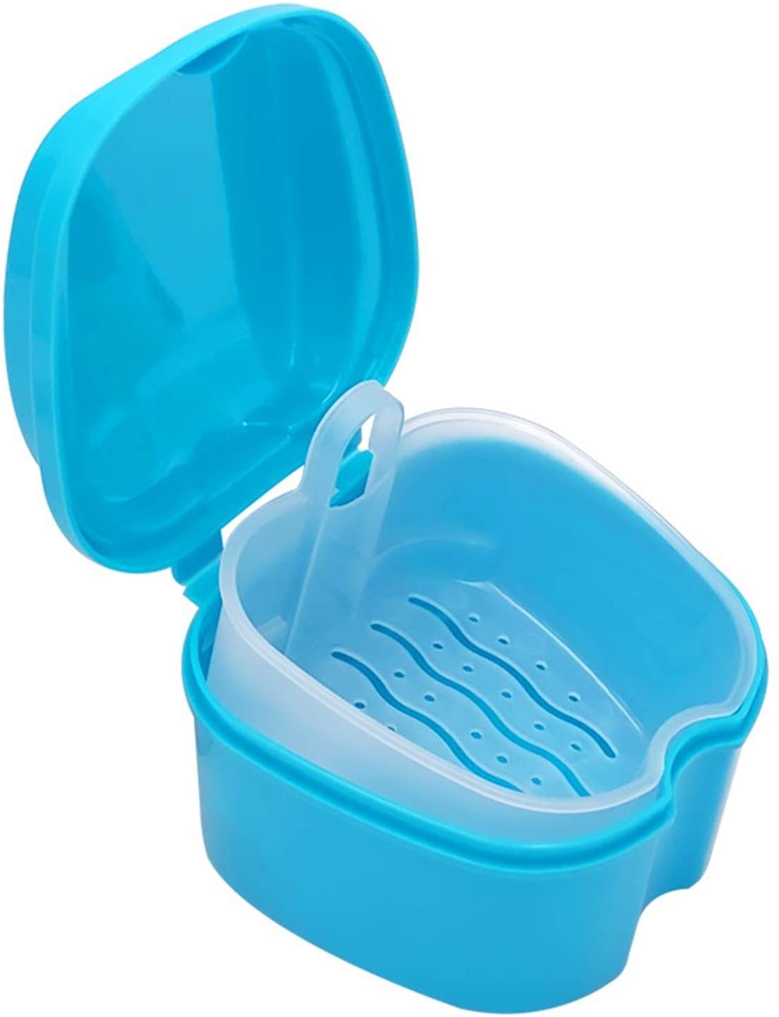 qfkj Storage Box Denture Bath Box Organizer Dental False Teeth Storage Box with Hanging Net Containe