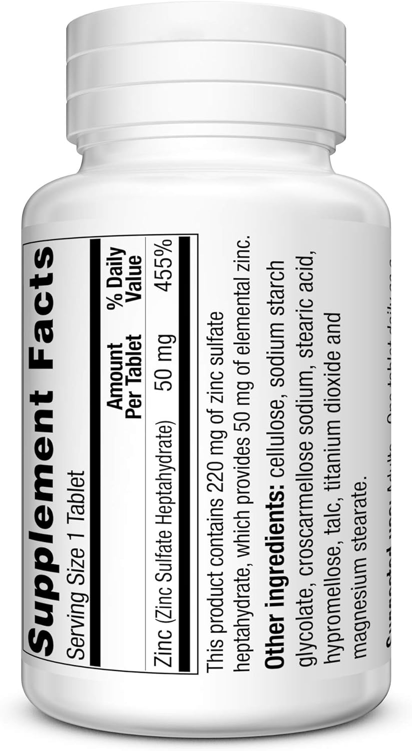 Heartland Pharma Zinc 50mg (derived from Zinc Sulfate 220 Mg) Immune Support Supplement - Made in US