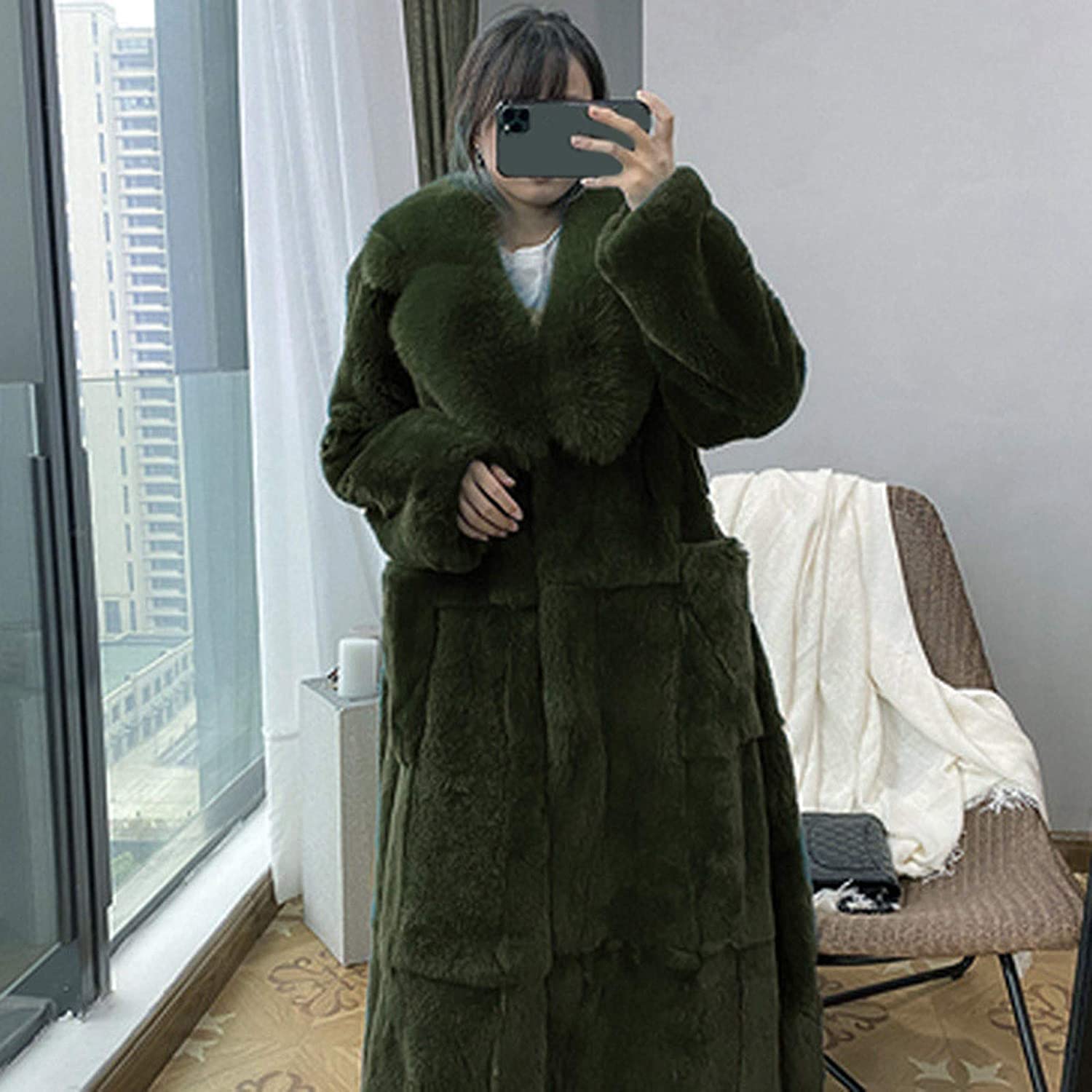 Dosoop Women Winter Warm Luxury Faux Furs Coat Outerwear Long Sleeve Faux Mink Faux Fur Plus Size Ho