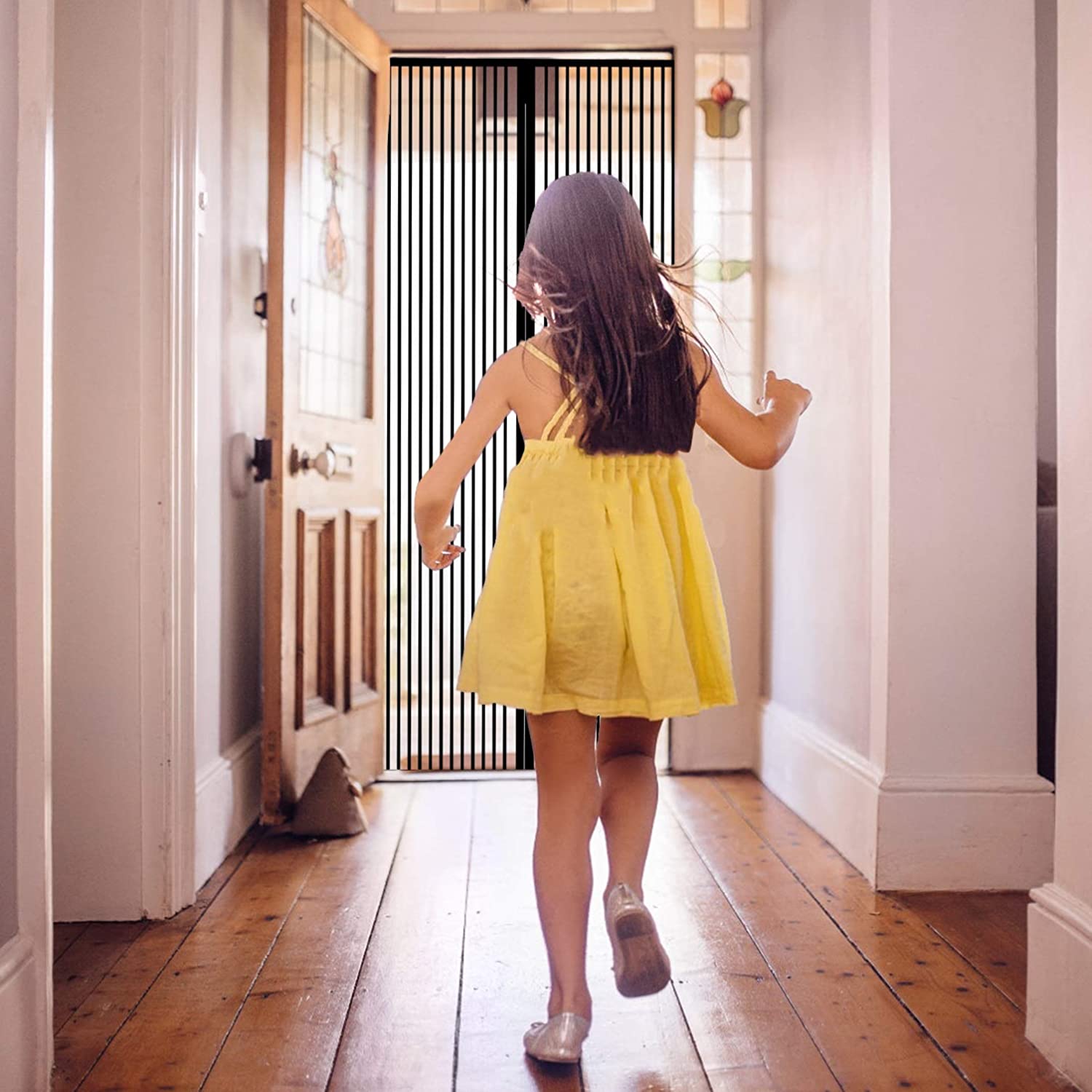 Mosquito Door Screen, 140x230cm High Density Mesh Mosquito Door Lets Fresh Air in, for Door Balcony