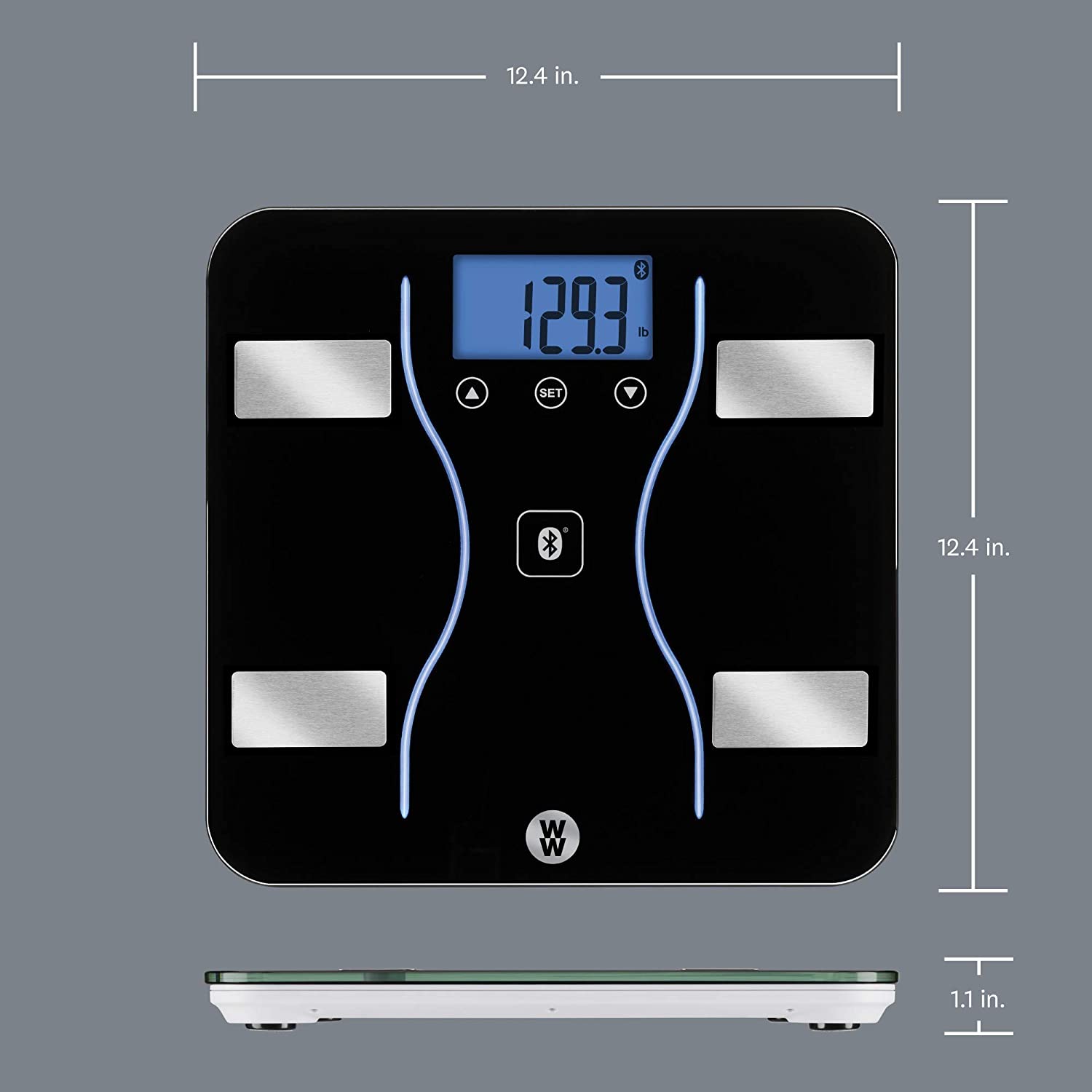 WW Scales by Conair Bluetooth Body Analysis Bathroom Scale, Measures Body Fat, Body Water, Bone Mass