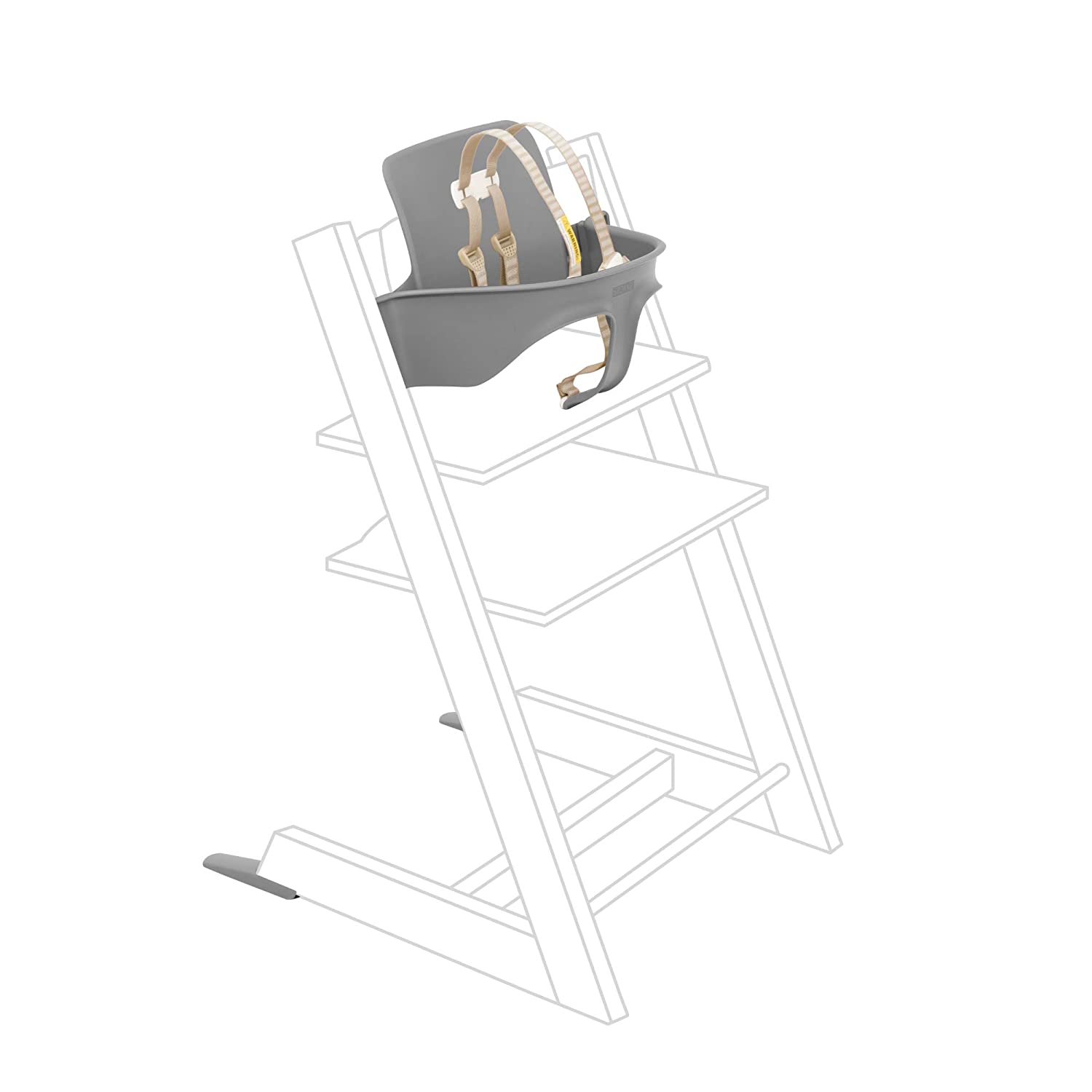 Tripp Trapp Baby Set from Stokke, Storm Grey - Convert The Tripp Trapp Chair into High Chair - Remov