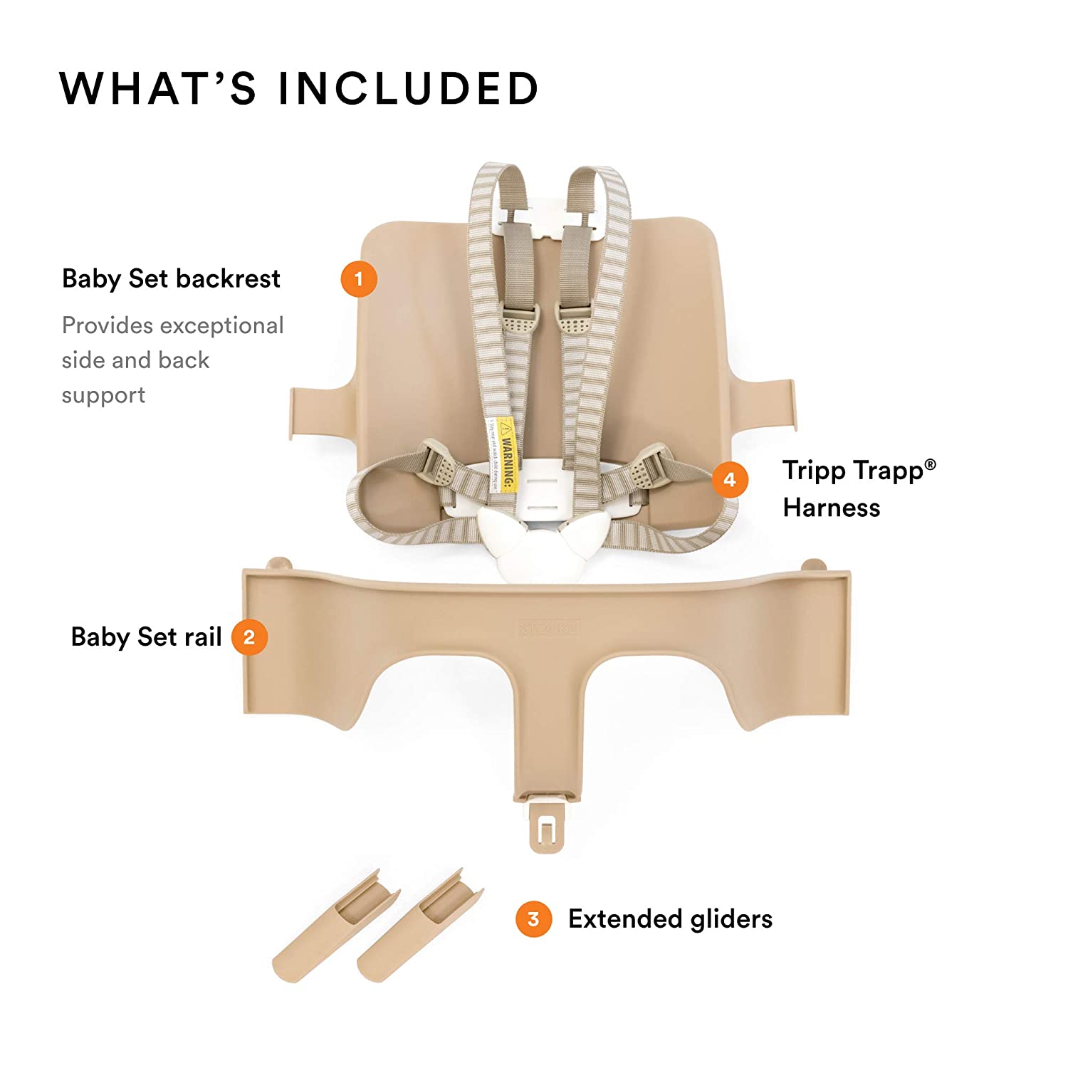 Tripp Trapp Baby Set from Stokke, Storm Grey - Convert The Tripp Trapp Chair into High Chair - Remov