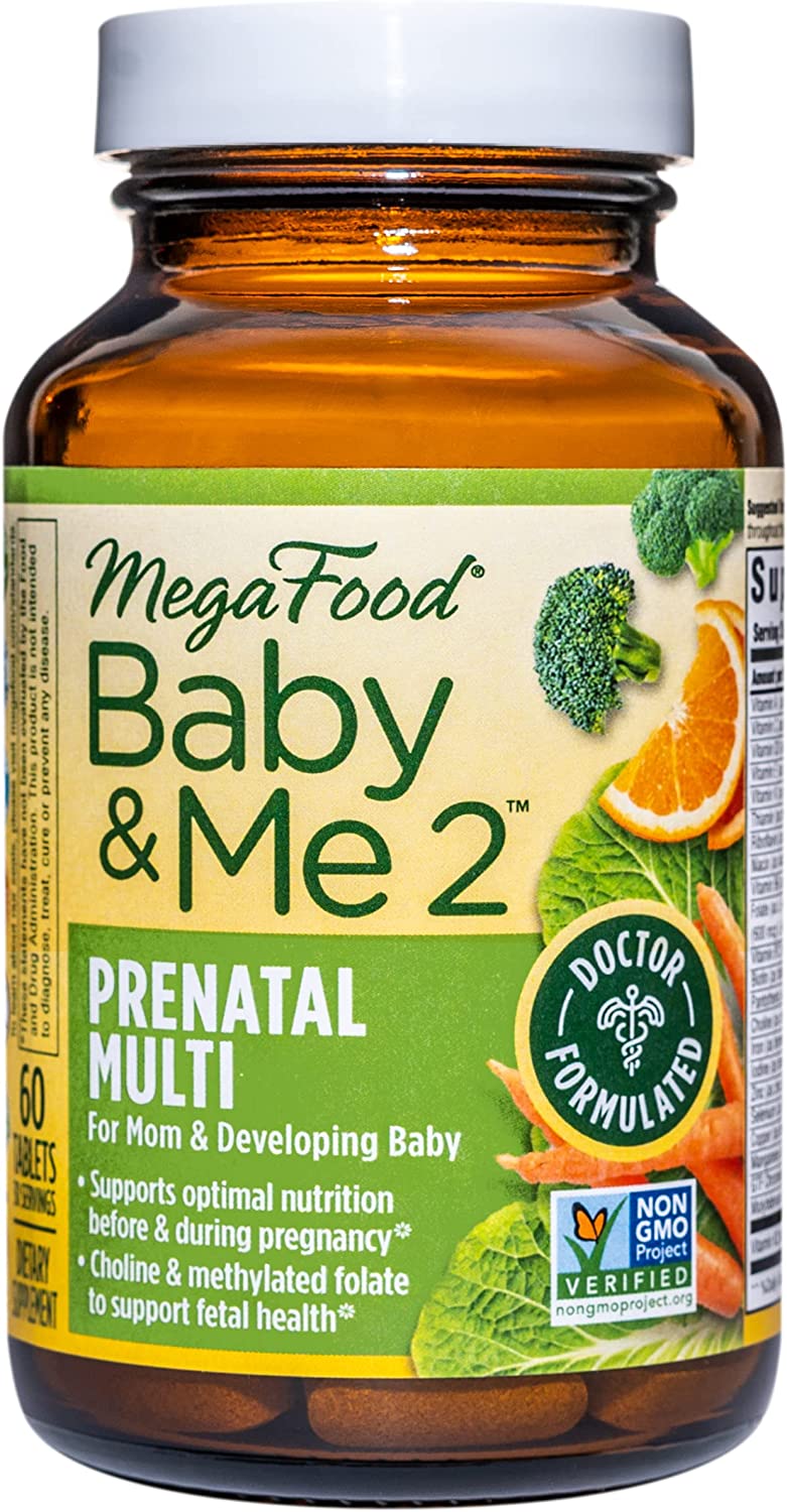 MegaFood Baby & Me 2 Prenatal Multi - Prenatal Vitamins for Mom & Developing Baby - Dr Formulated wi