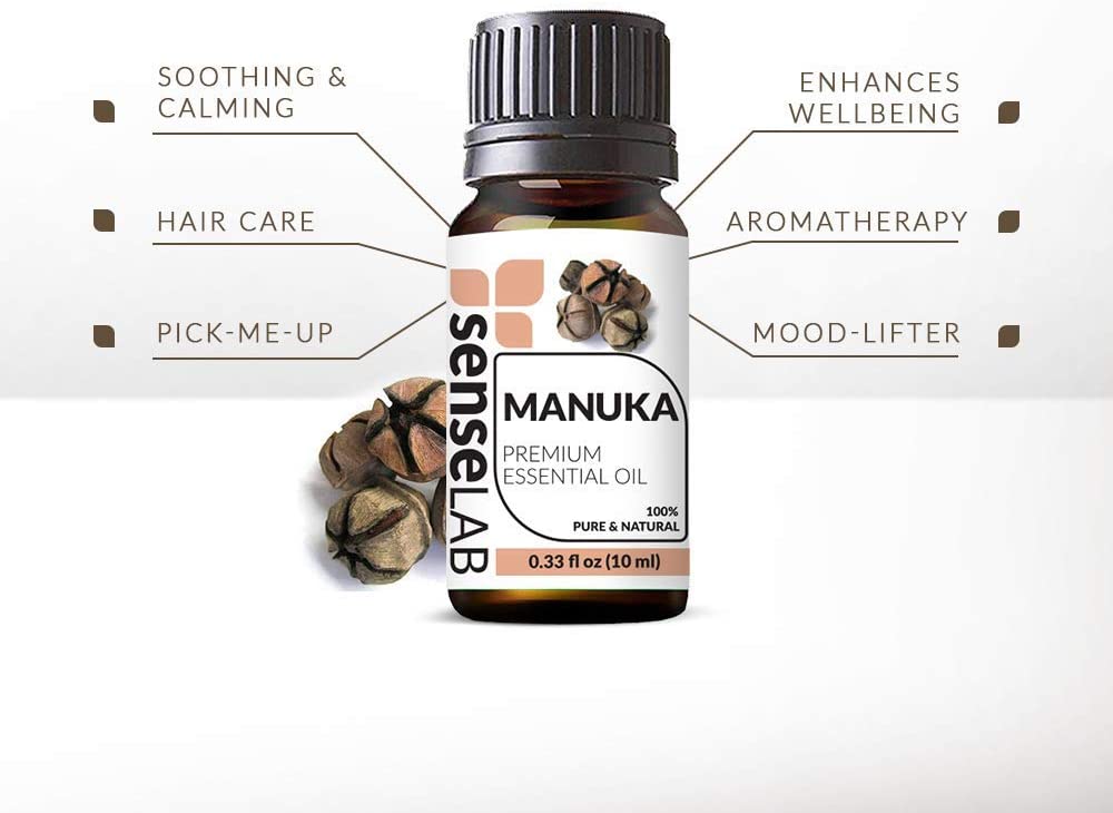 SenseLAB Manuka Essential Oil - 100 % Pure Extract Manuka Oil Therapeutic Grade - Smooth Skin and Na