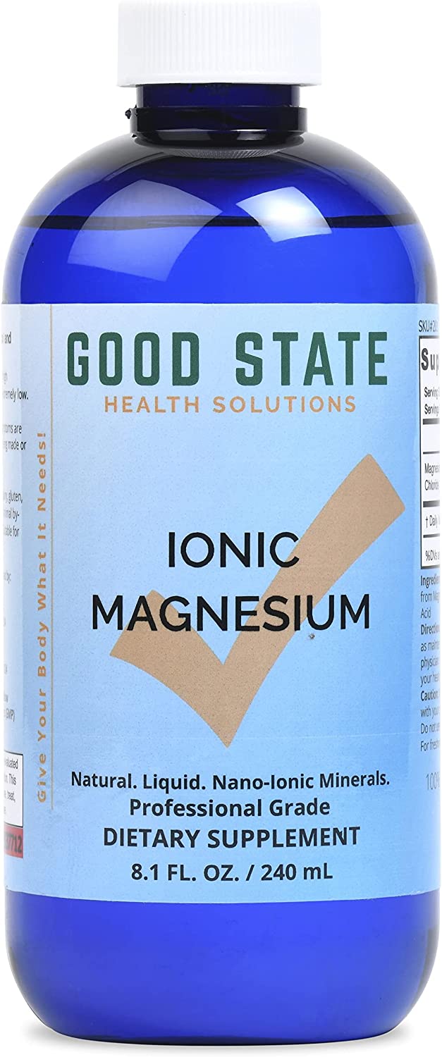 Good State Ionic Magnesium 8 oz - Natural - Nano Sized Mineral Technology - Professional Grade - Sup