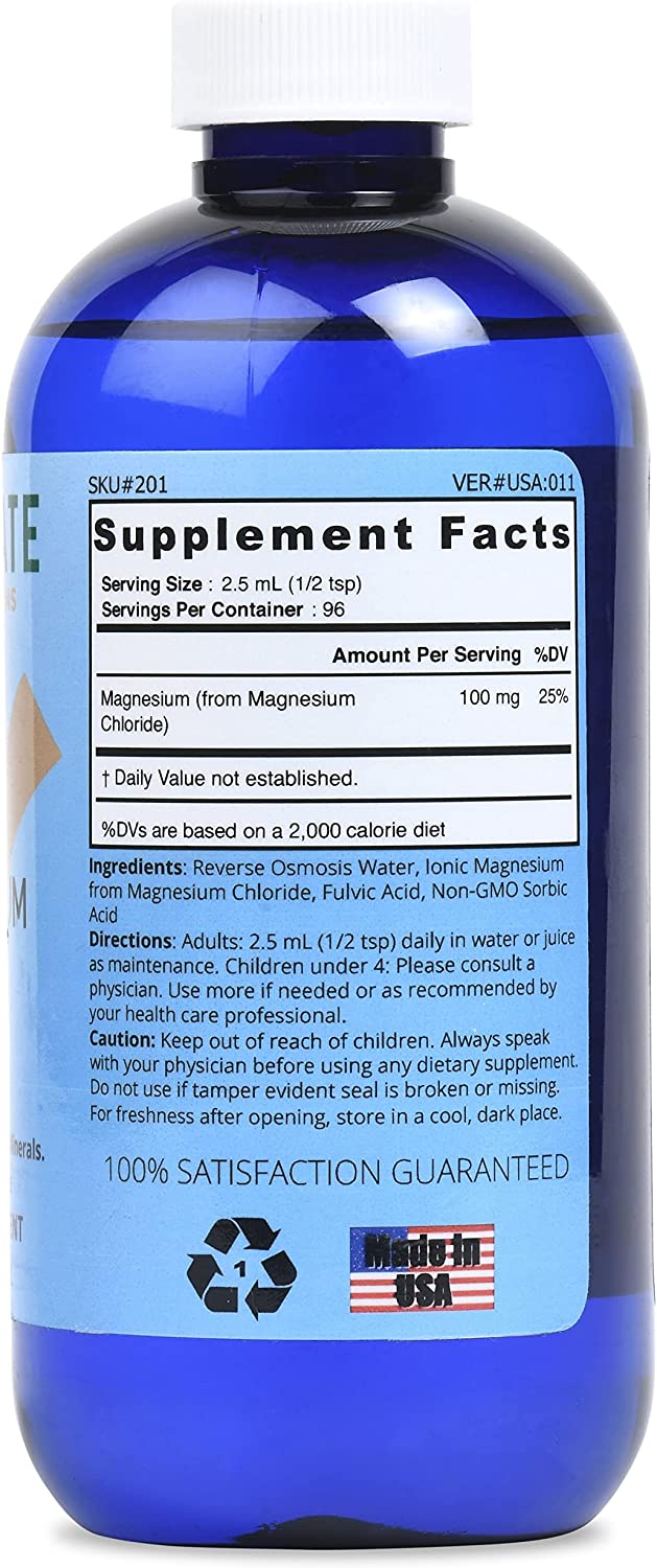 Good State Ionic Magnesium 8 oz - Natural - Nano Sized Mineral Technology - Professional Grade - Sup