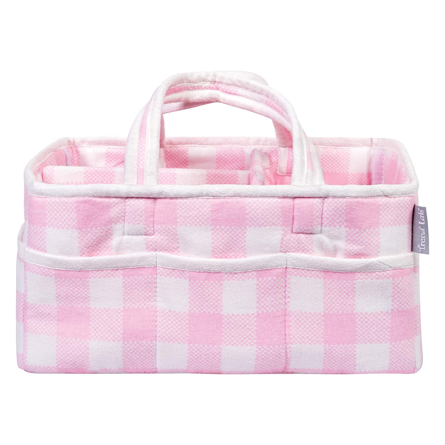 Trend Lab Storage Caddy, Pink & White Buffalo Check
