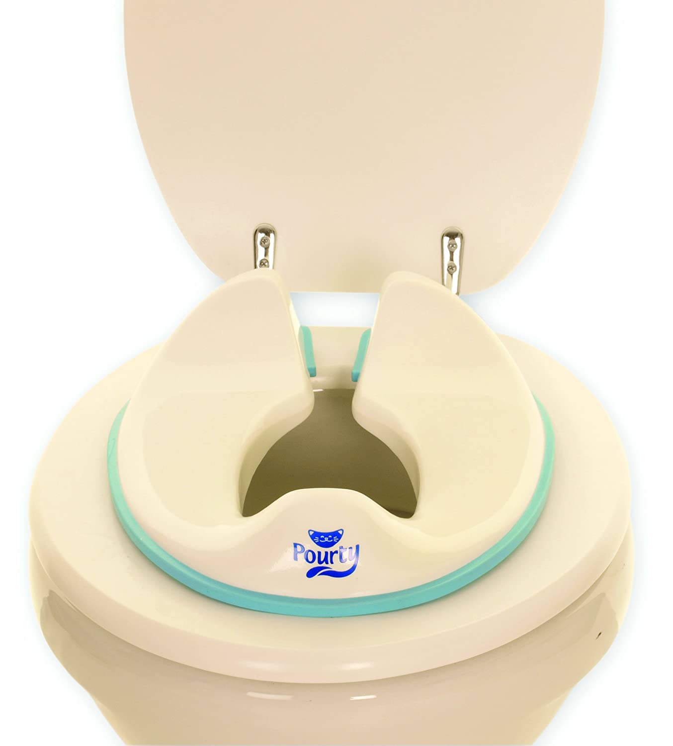 Pourty Flexi-Fit Toilet Trainer, White/Blue