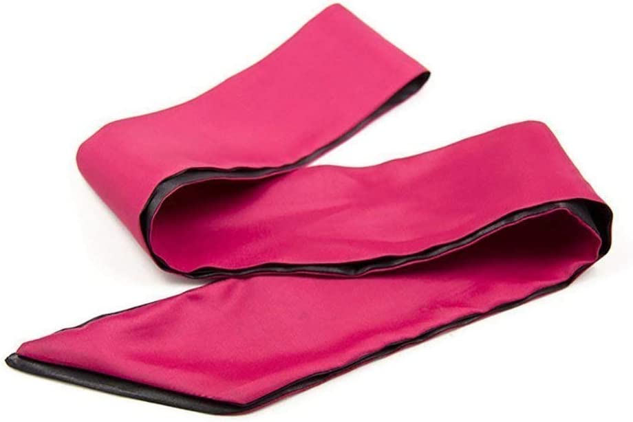 Sleeping Mask Satin Eye Mask Red Black Blindfold,59 Inches (Red-1)