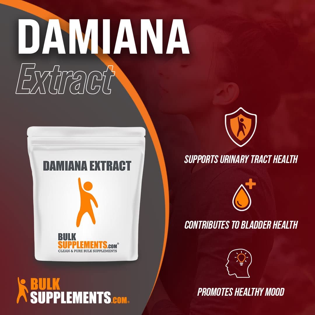 BulkSupplements.com Damiana Extract Powder - Damiana Leaf Extract - Damiana Herb Supplement - Damian