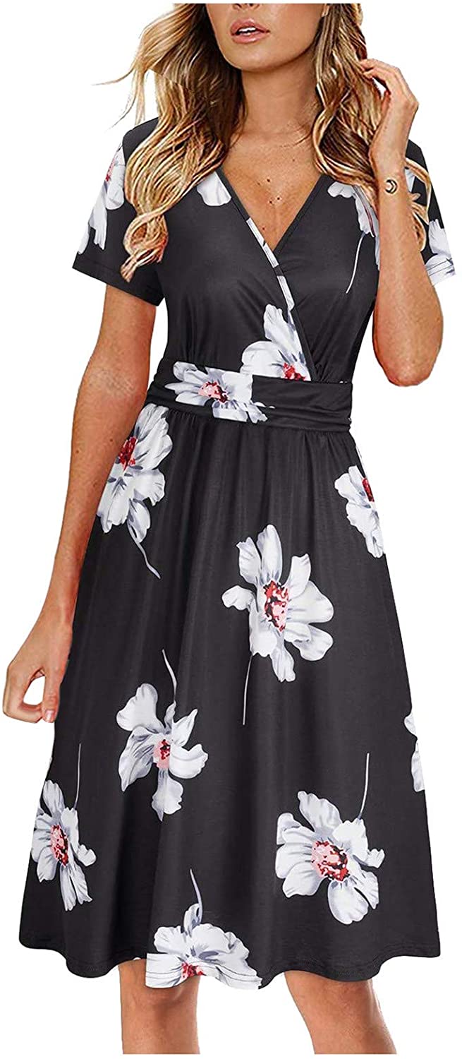 WYTong Women Summer Casual Sleeveless Mini Plain Pleated Tank Vest Dresses Beach Maxi Dress