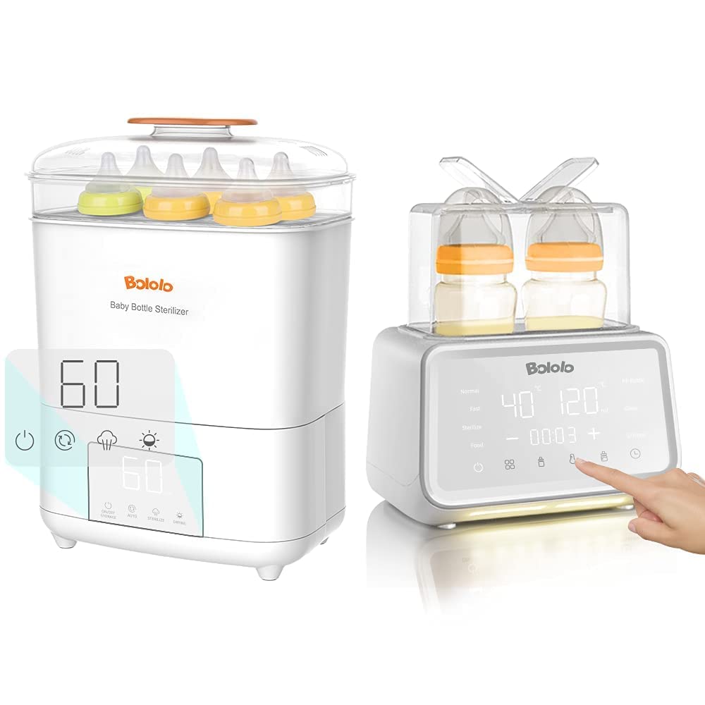 Bololo Baby Bottle Sterilizer and Dryer| Set-lizer for Baby Bottles,Breast Pump,Cups | LED Touch Scr