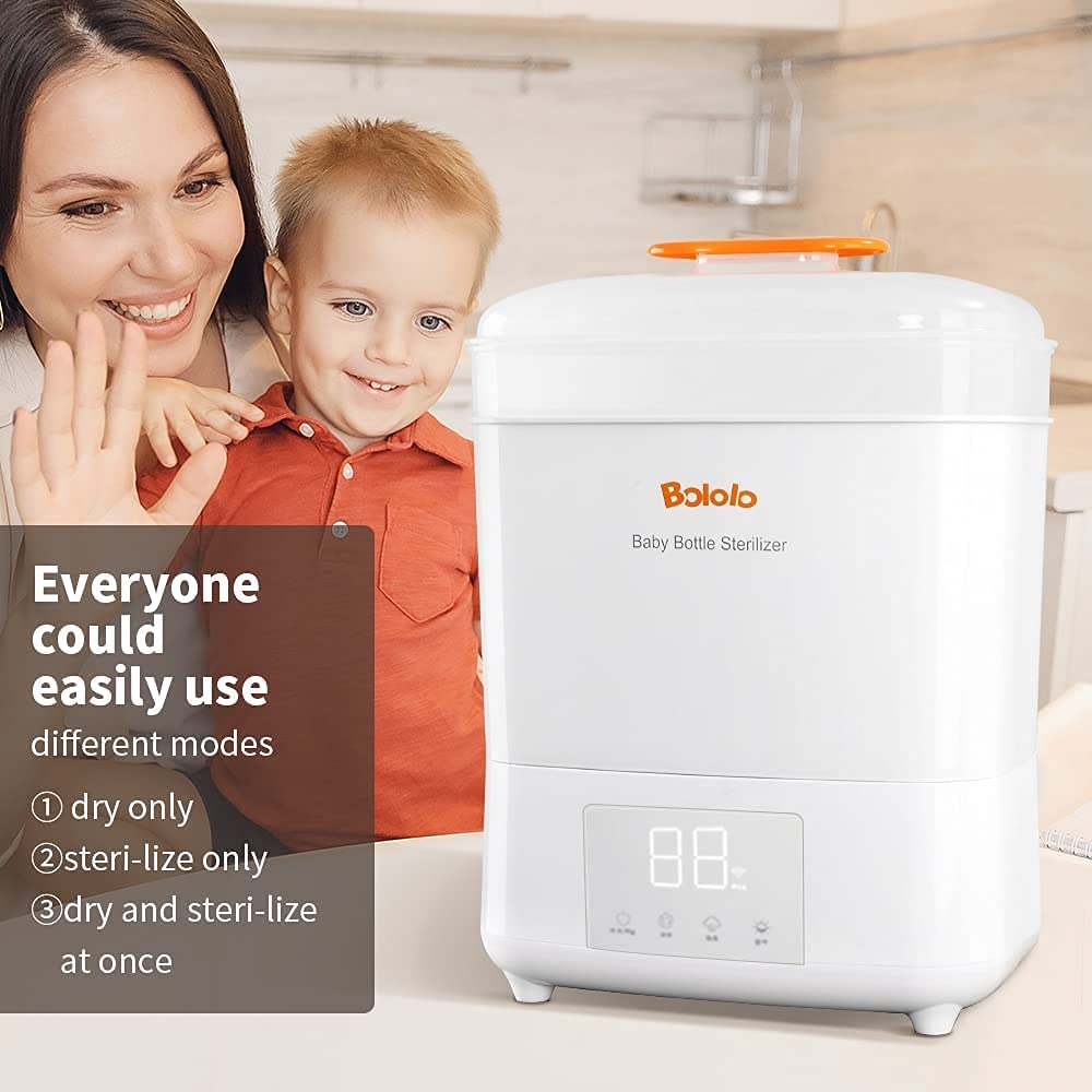 Bololo Baby Bottle Sterilizer and Dryer| Set-lizer for Baby Bottles,Breast Pump,Cups | LED Touch Scr