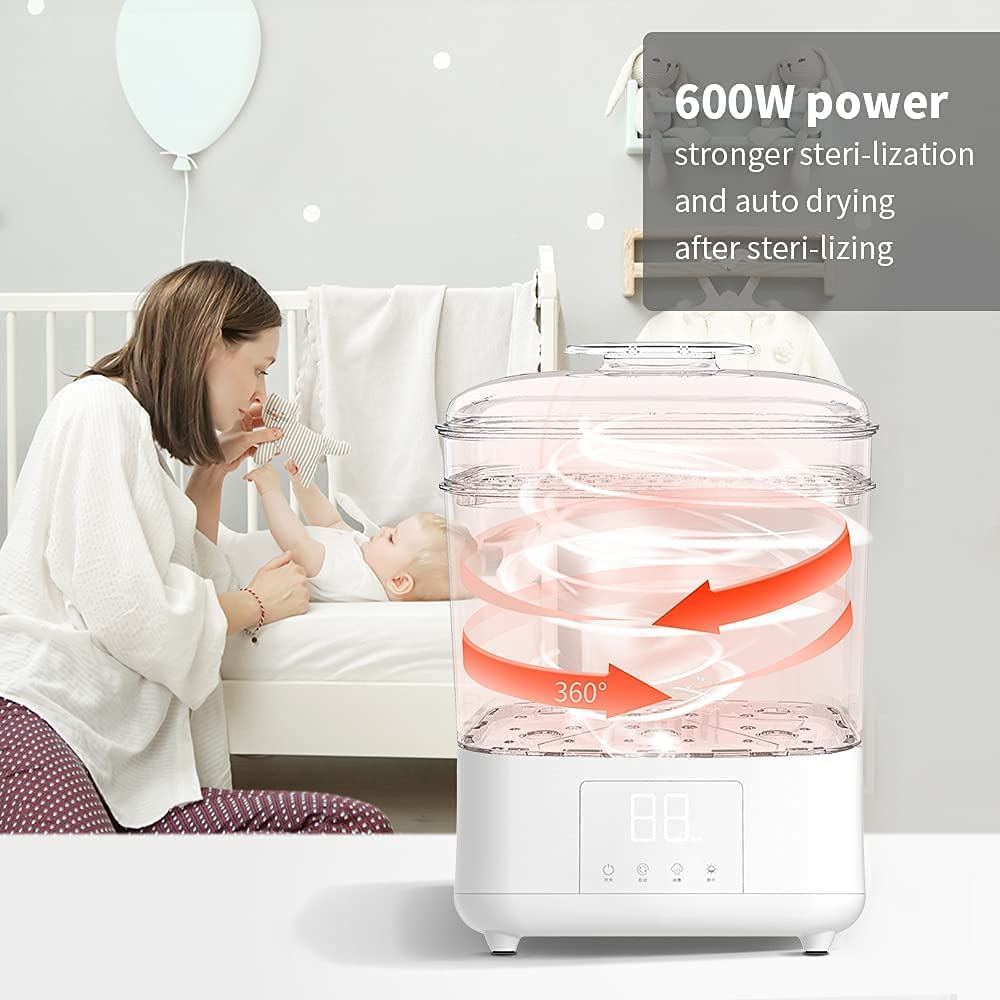 Bololo Baby Bottle Sterilizer and Dryer| Set-lizer for Baby Bottles,Breast Pump,Cups | LED Touch Scr