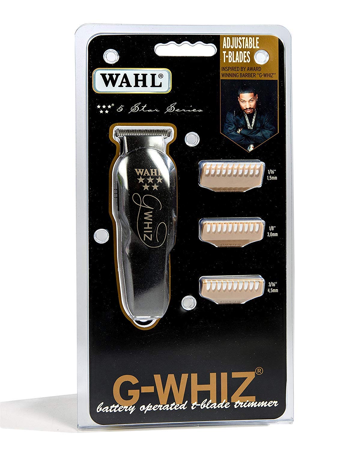 Wahl Professional 5-Star G-Whiz High Precision Cordless Hair Trimmer #8986 – Great On-the-Go Trimm